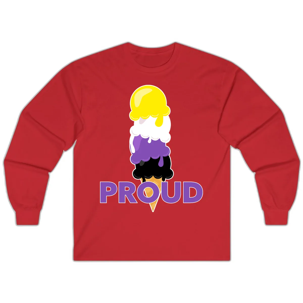 Proud Ice Cream Stack Long Sleeve in Red