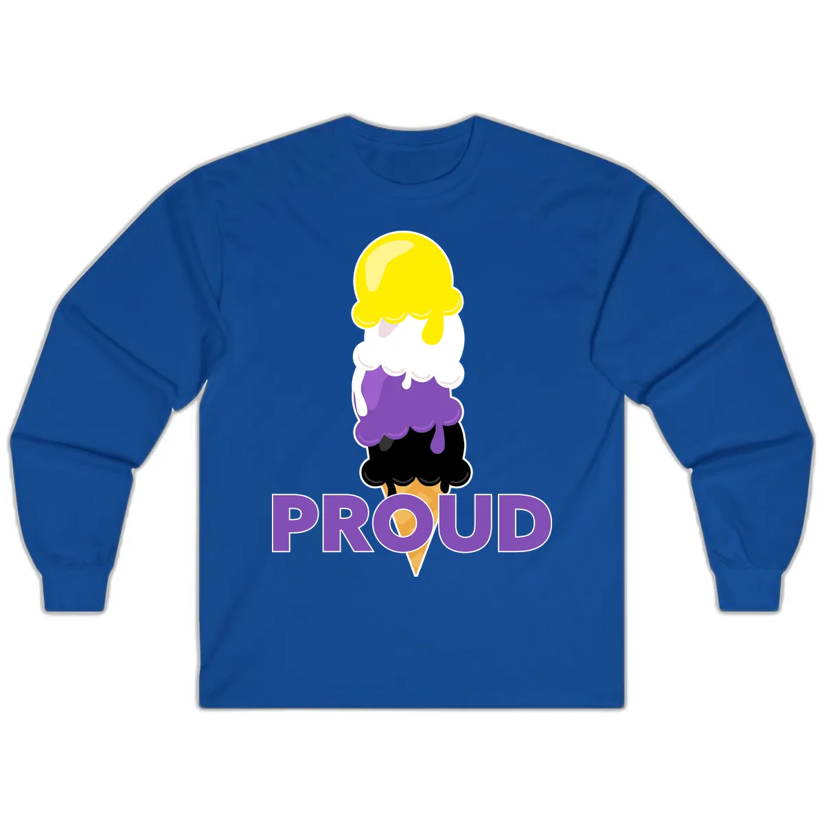 Proud Ice Cream Stack Long Sleeve in Royal