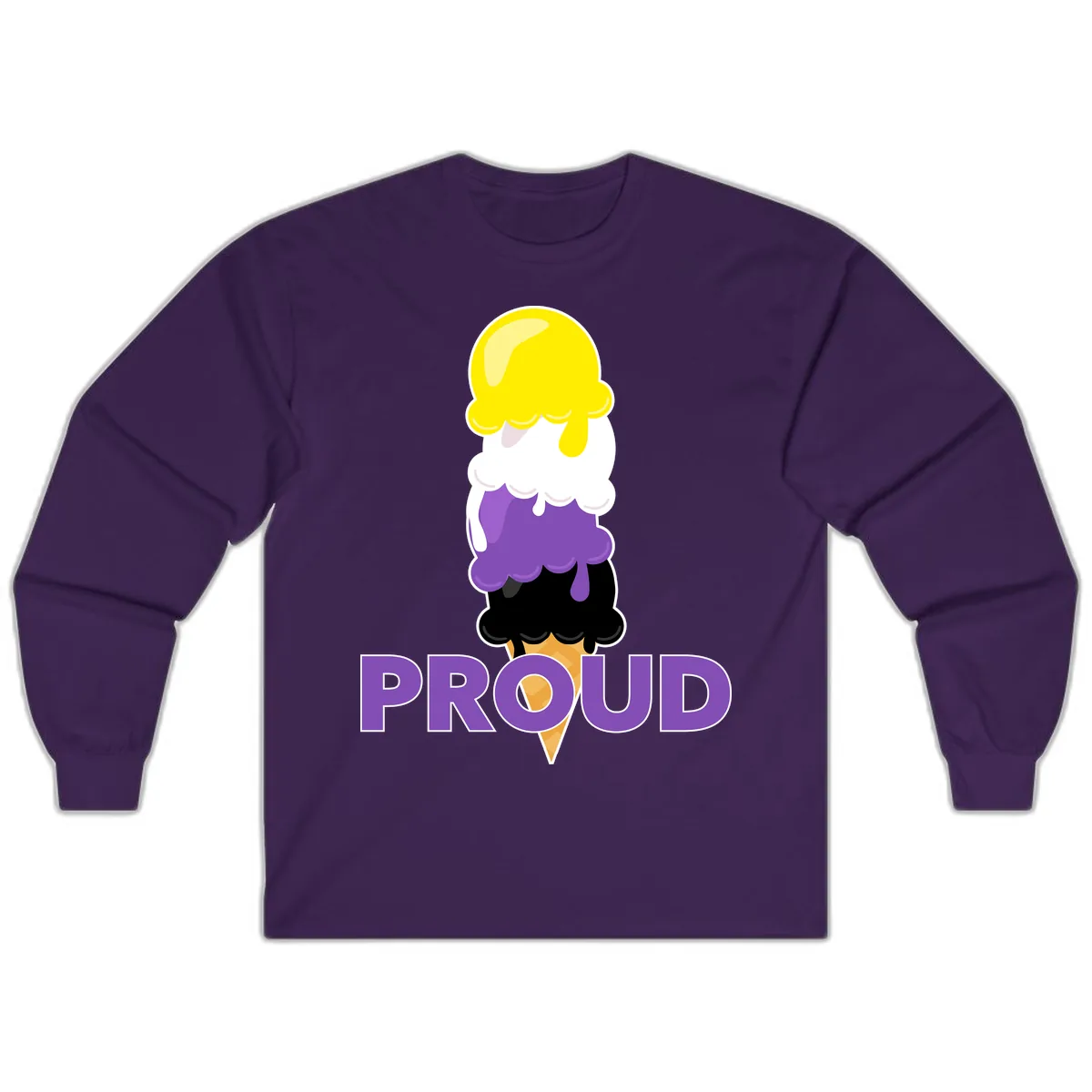 Proud Ice Cream Stack Long Sleeve in Purple