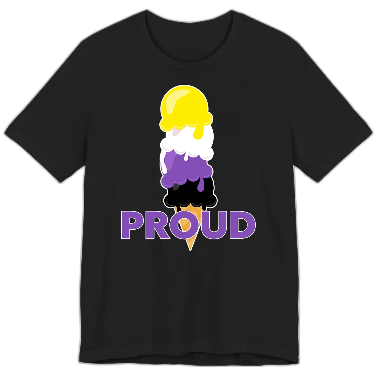 Proud Ice Cream Stack Premium T-Shirt in Black