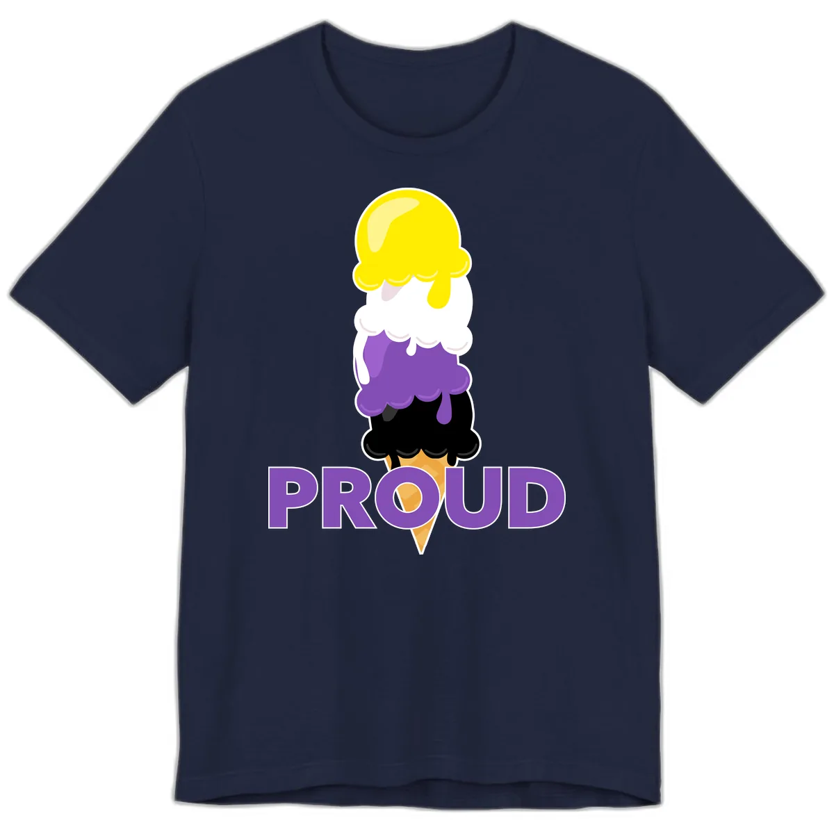 Proud Ice Cream Stack Premium T-Shirt in Navy