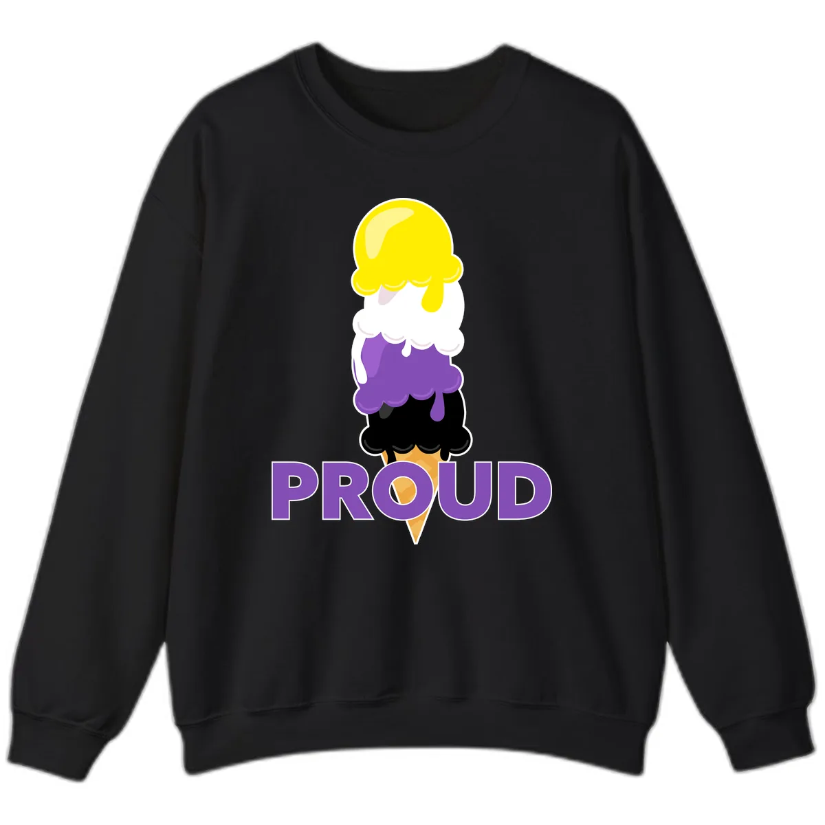 Proud Ice Cream Stack Sweatshirt in Black