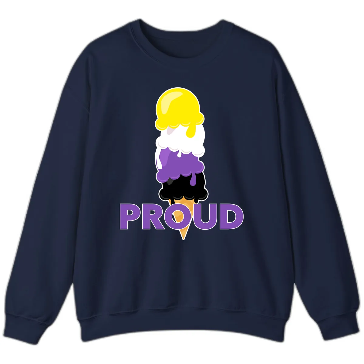 Proud Ice Cream Stack Sweatshirt in Navy