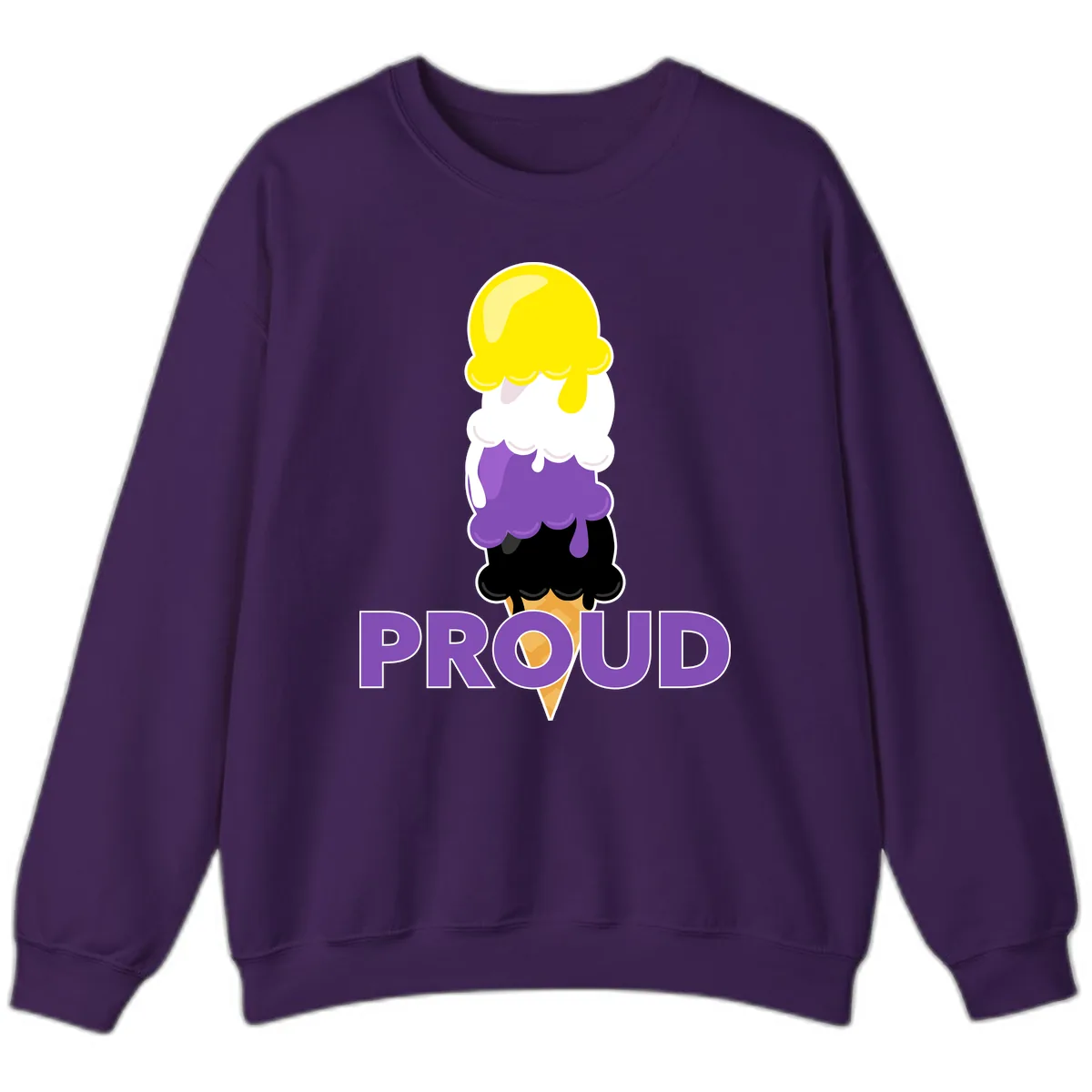 Proud Ice Cream Stack Sweatshirt in Purple