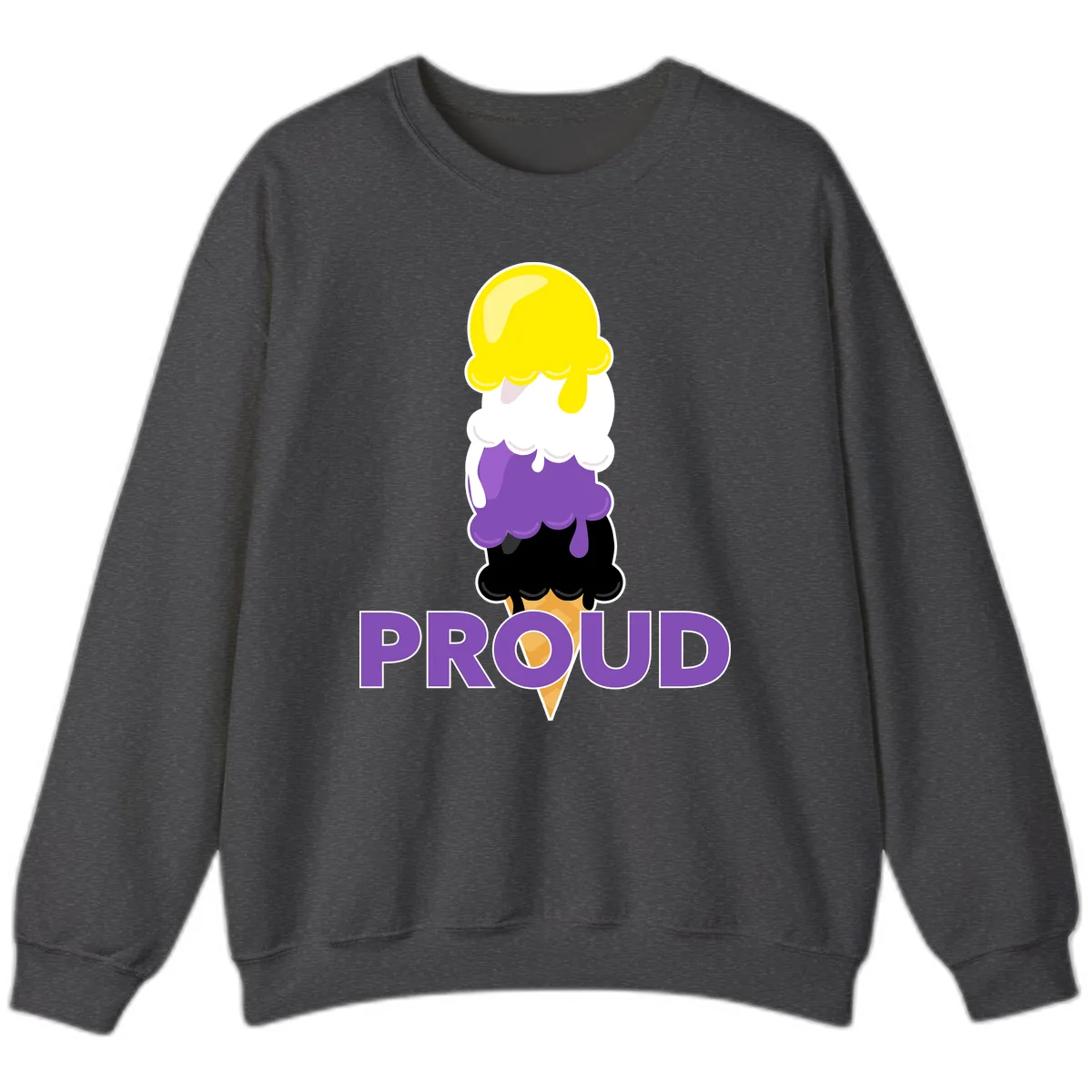 Proud Ice Cream Stack Sweatshirt in Dark Heather