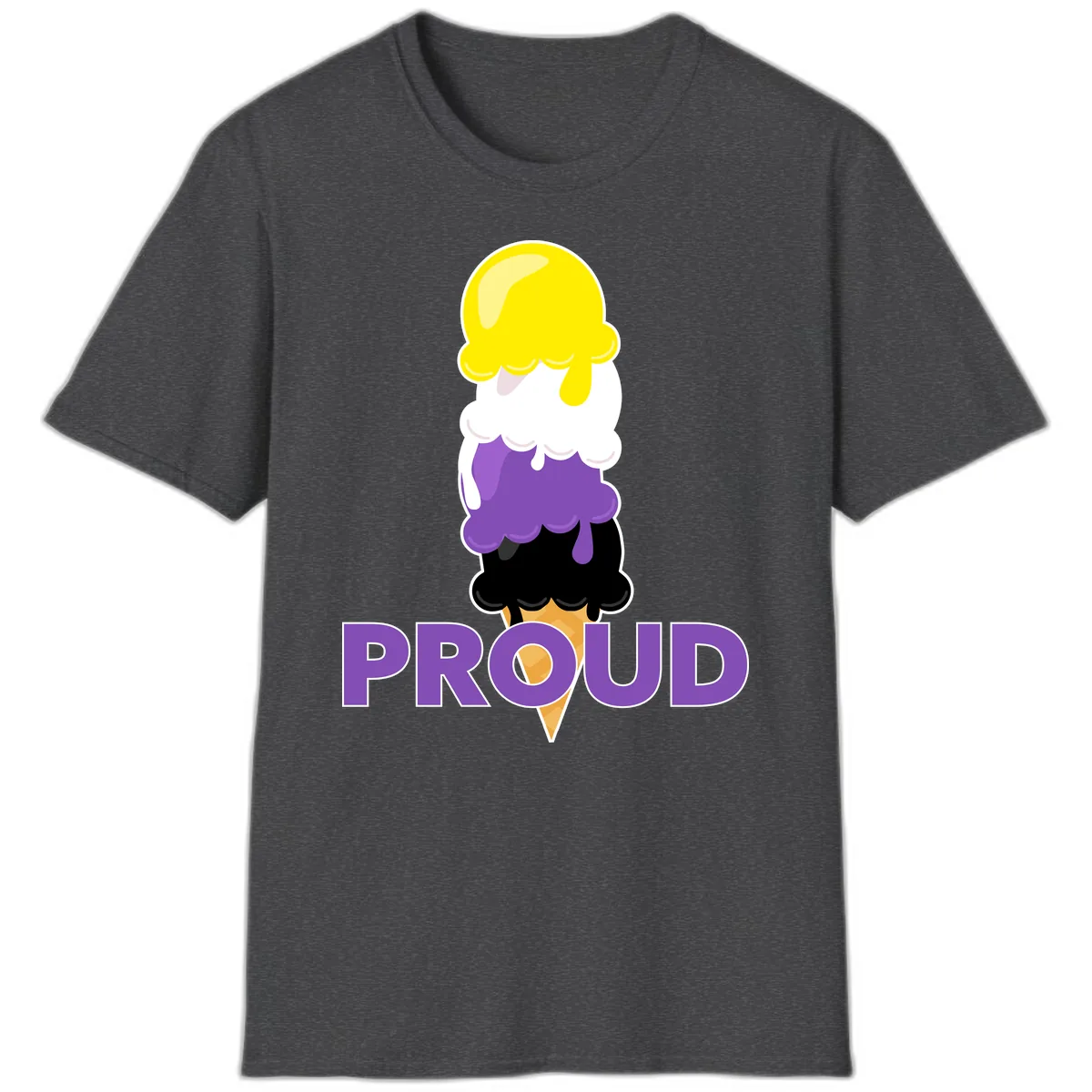Proud Ice Cream Stack T-Shirt in Dark Heather
