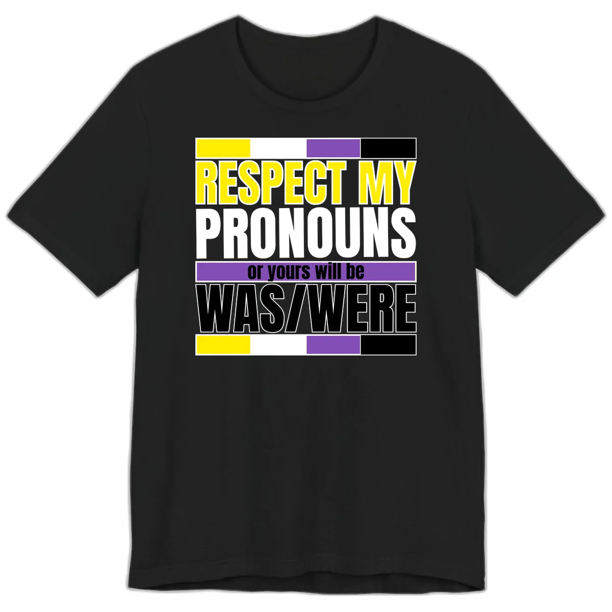 Respect My Pronouns or Yours Will Be Washed Premium T-Shirt in Black