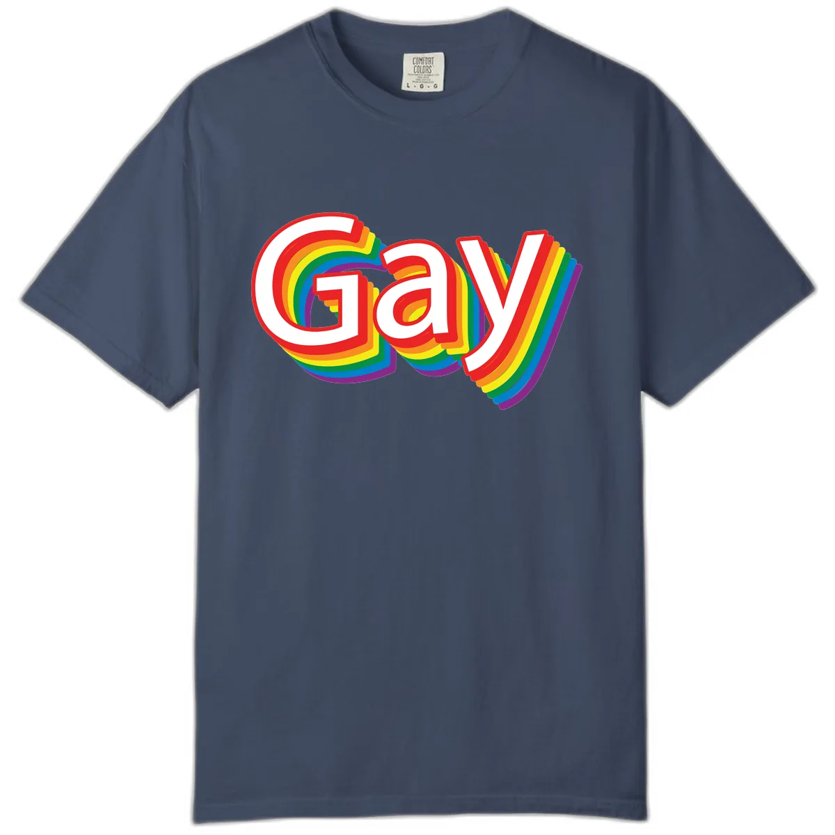 Gay Pride Rainbow Letters Comfort Color in Midnight