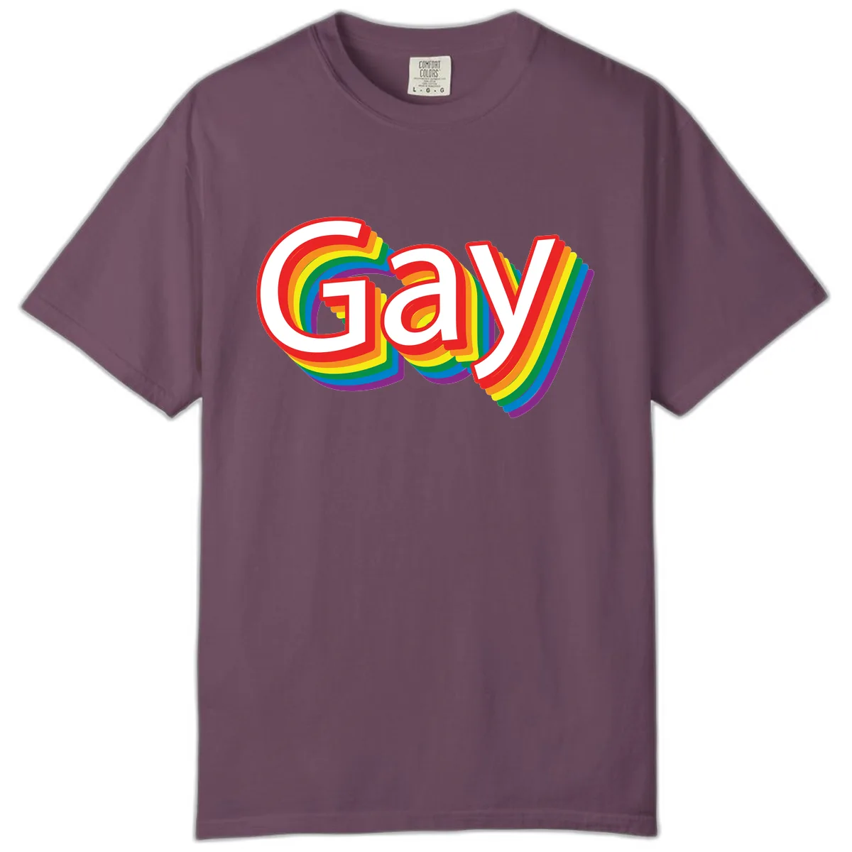 Gay Pride Rainbow Letters Comfort Color in Berry