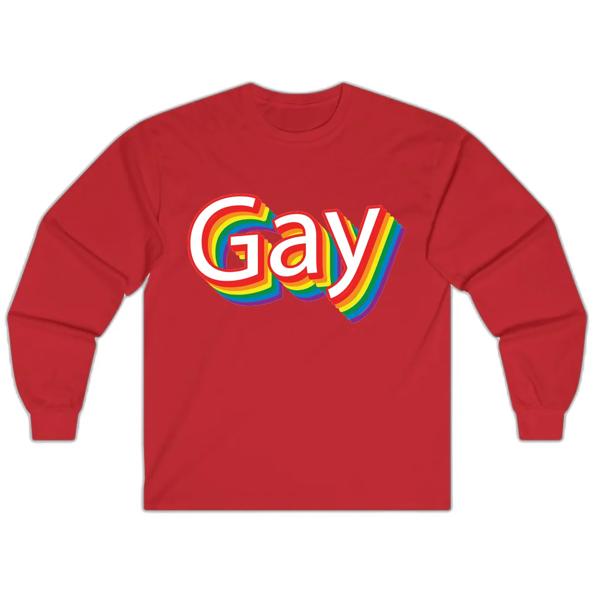Gay Pride Rainbow Letters Long Sleeve in Red