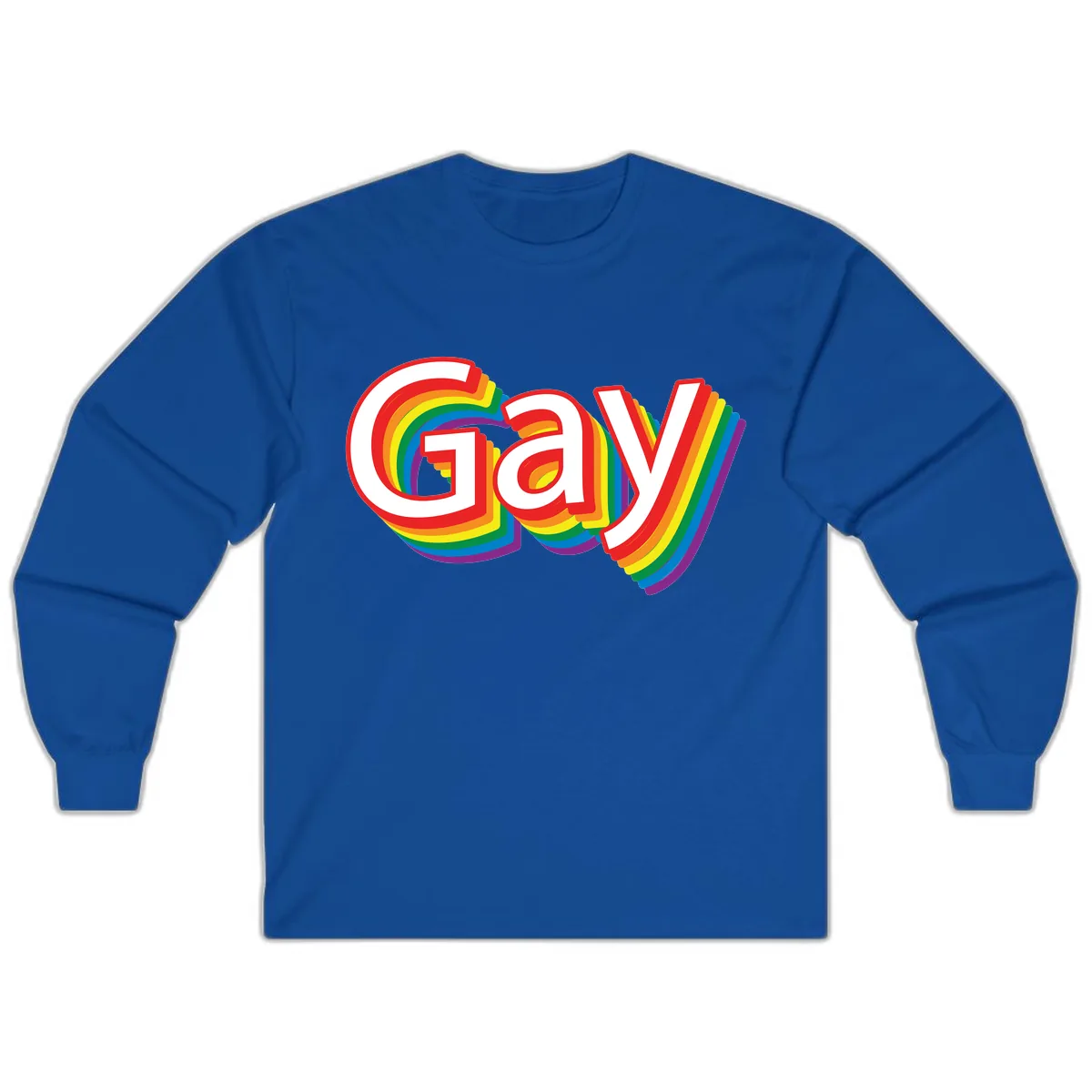 Gay Pride Rainbow Letters Long Sleeve in Royal