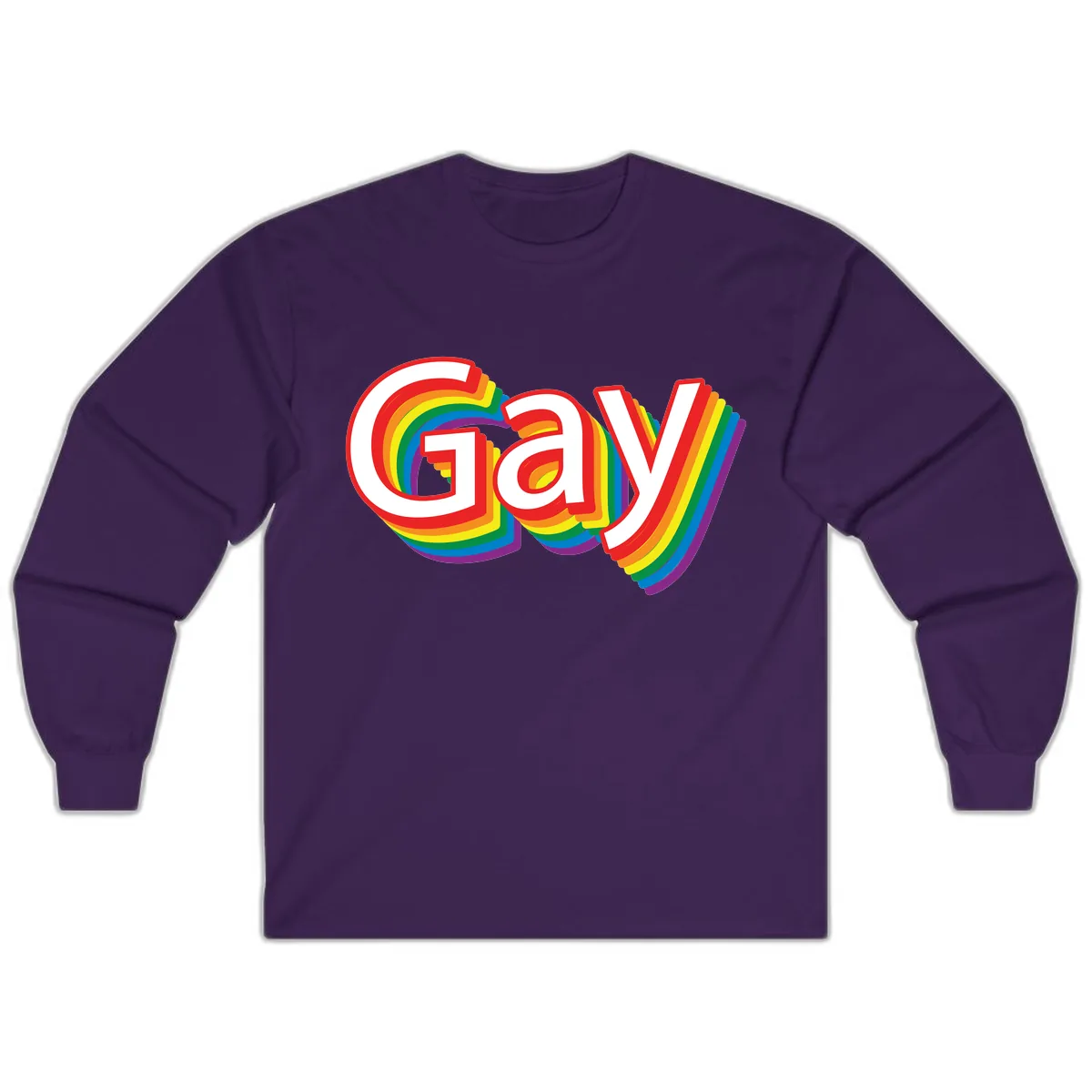 Gay Pride Rainbow Letters Long Sleeve in Purple