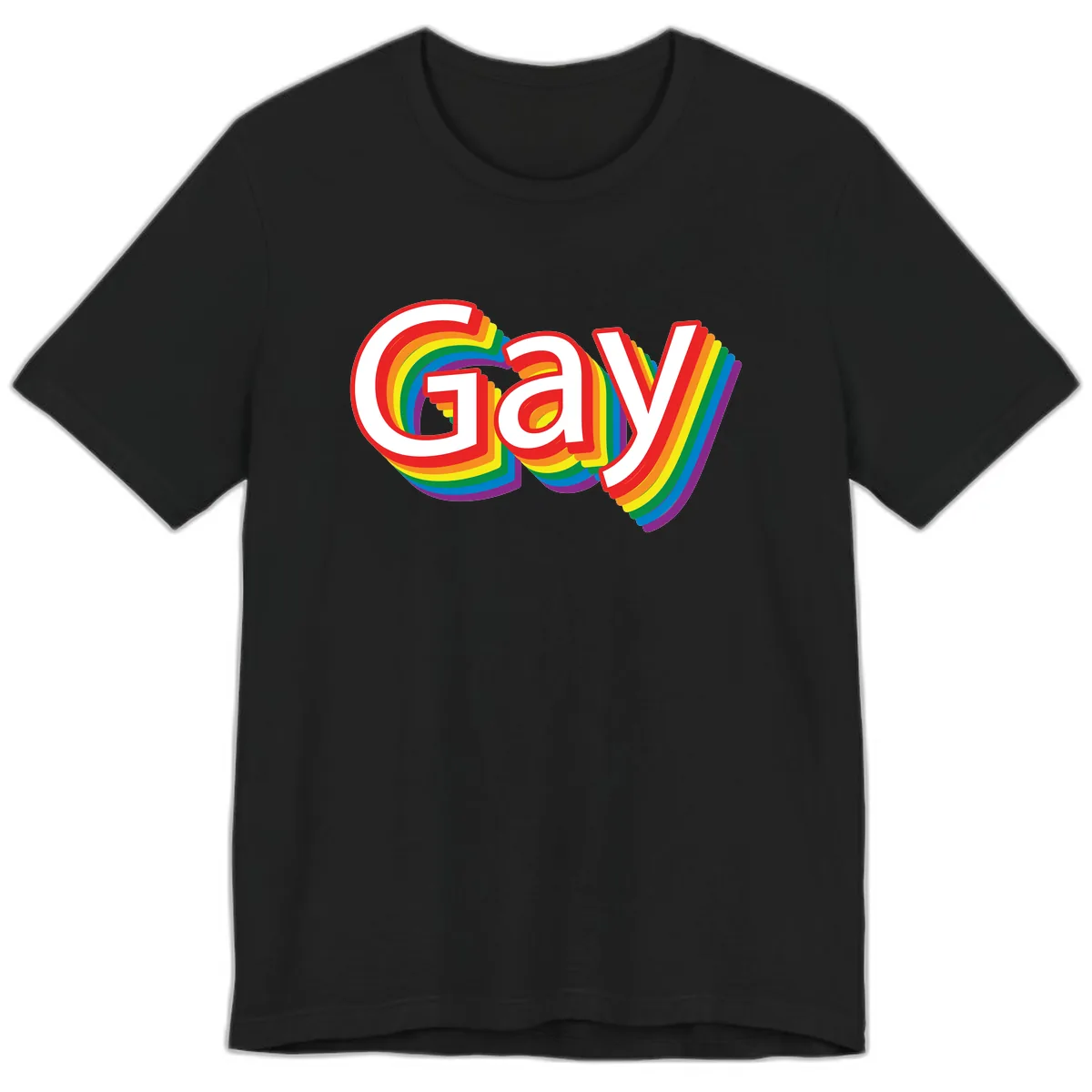 Gay Pride Rainbow Letters Premium T-Shirt in Black