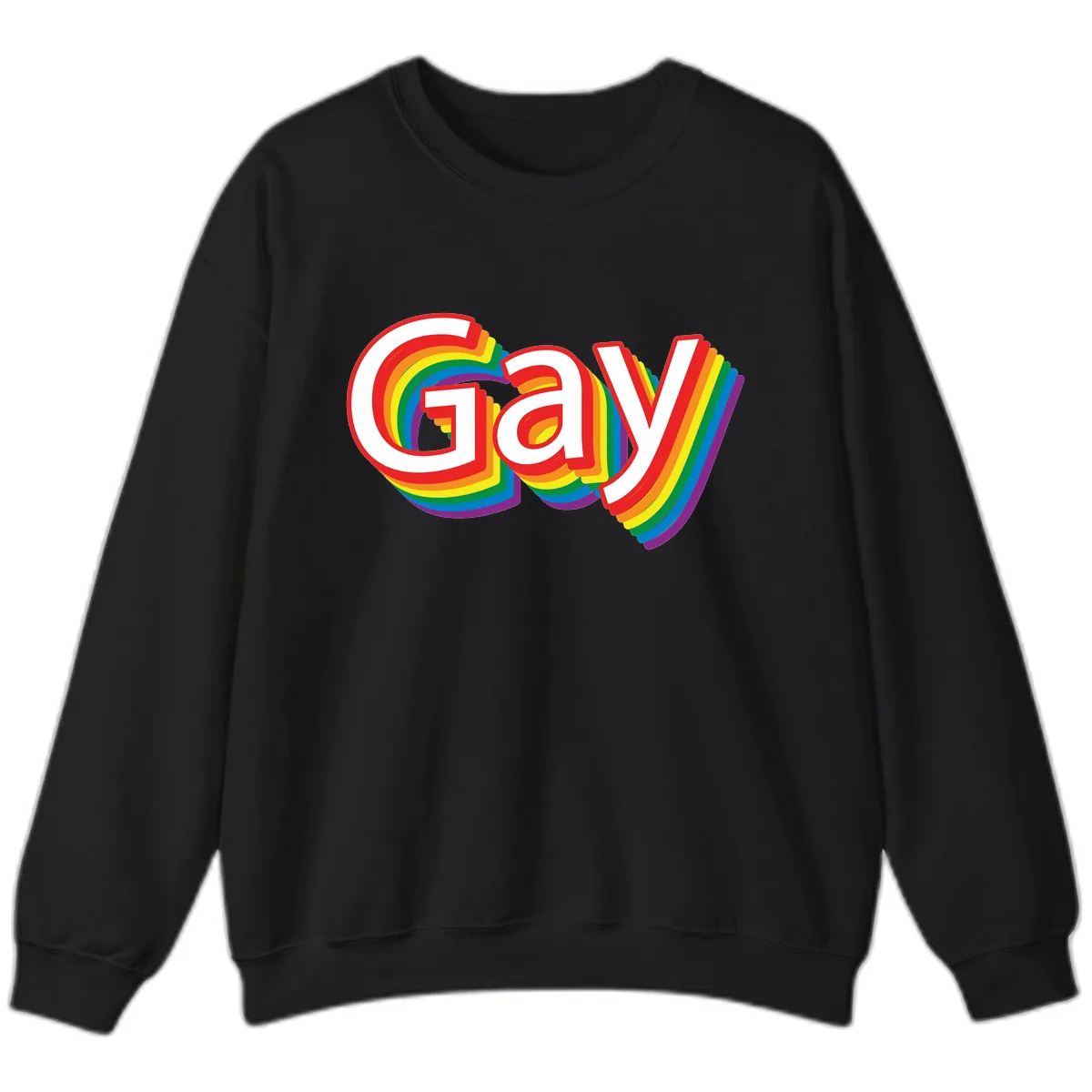 Gay Pride Rainbow Letters Sweatshirt in Black