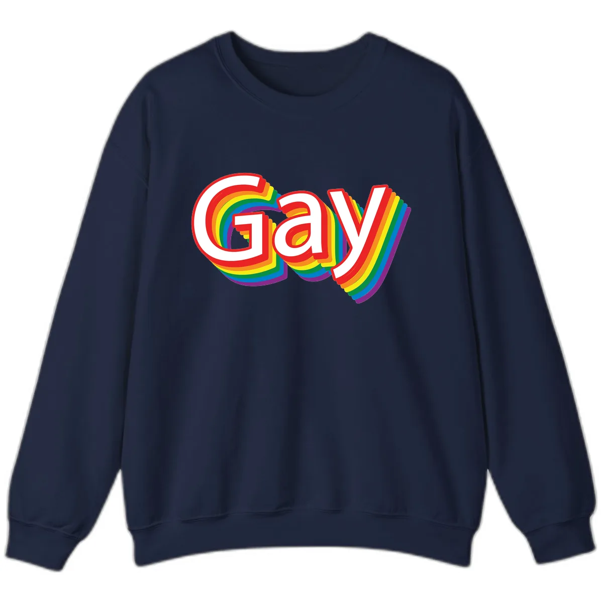 Gay Pride Rainbow Letters Sweatshirt in Navy