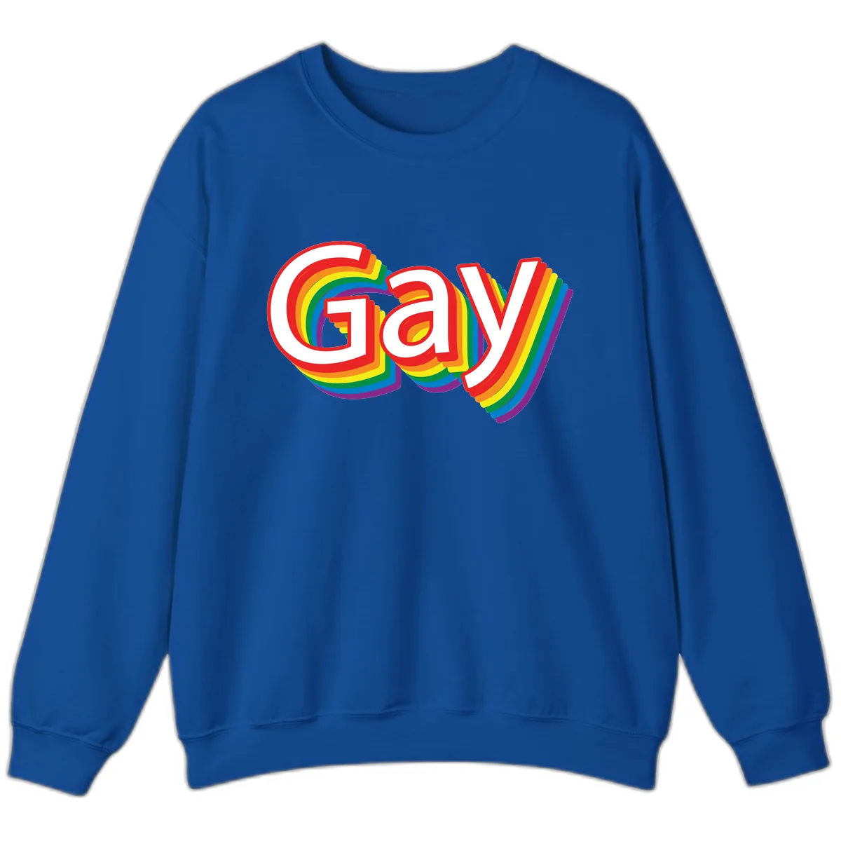 Gay Pride Rainbow Letters Sweatshirt in Royal