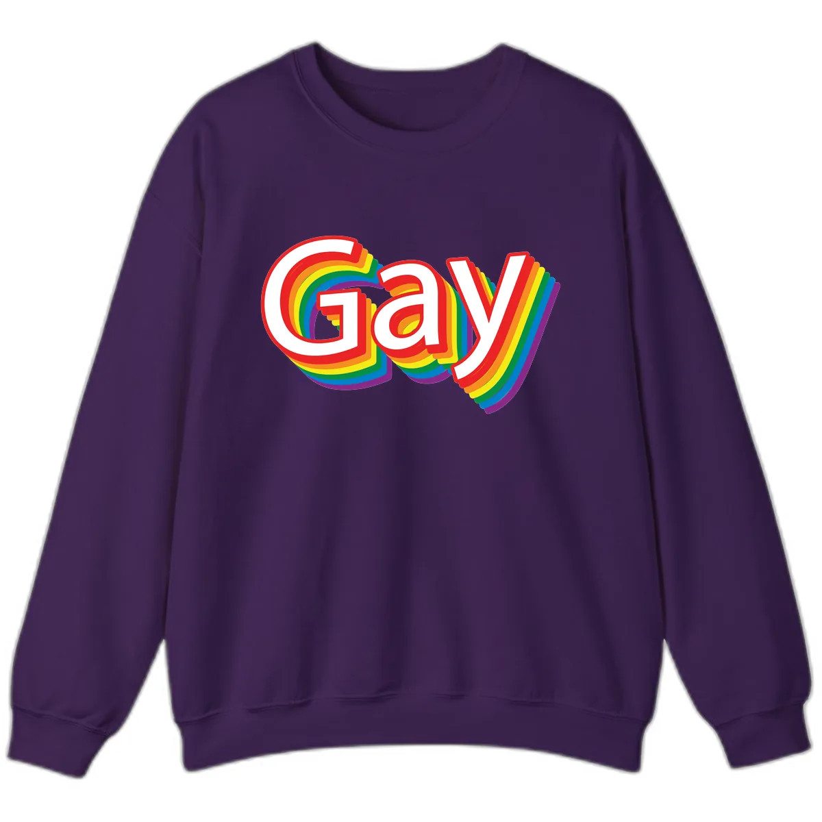 Gay Pride Rainbow Letters Sweatshirt in Purple