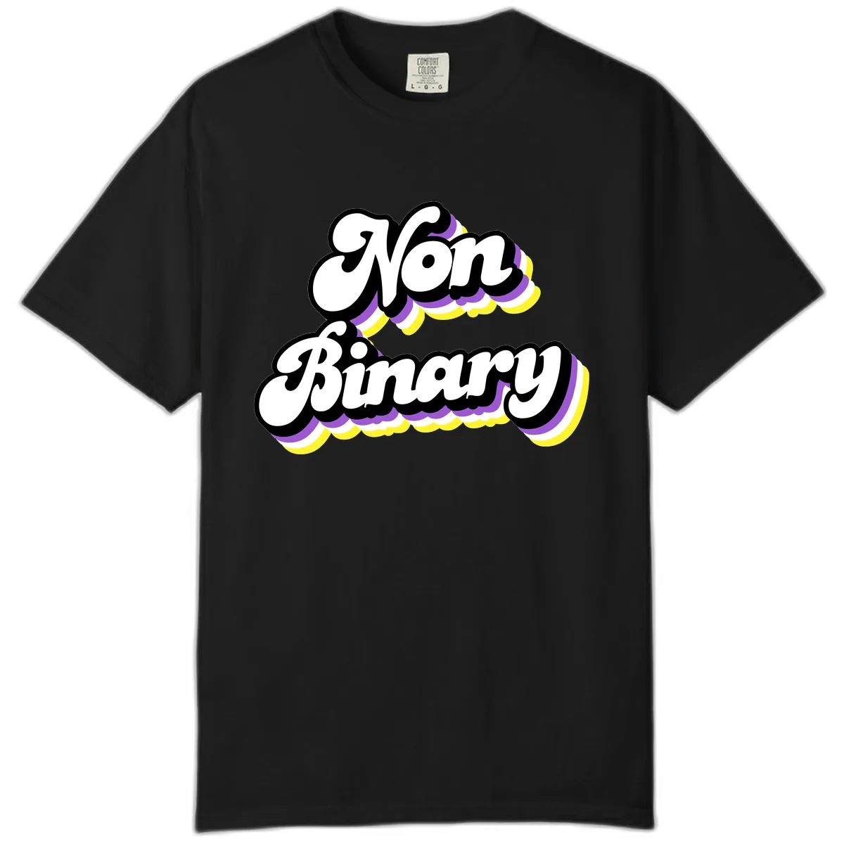 Non Binary Pride Cloud Comfort Color in Black
