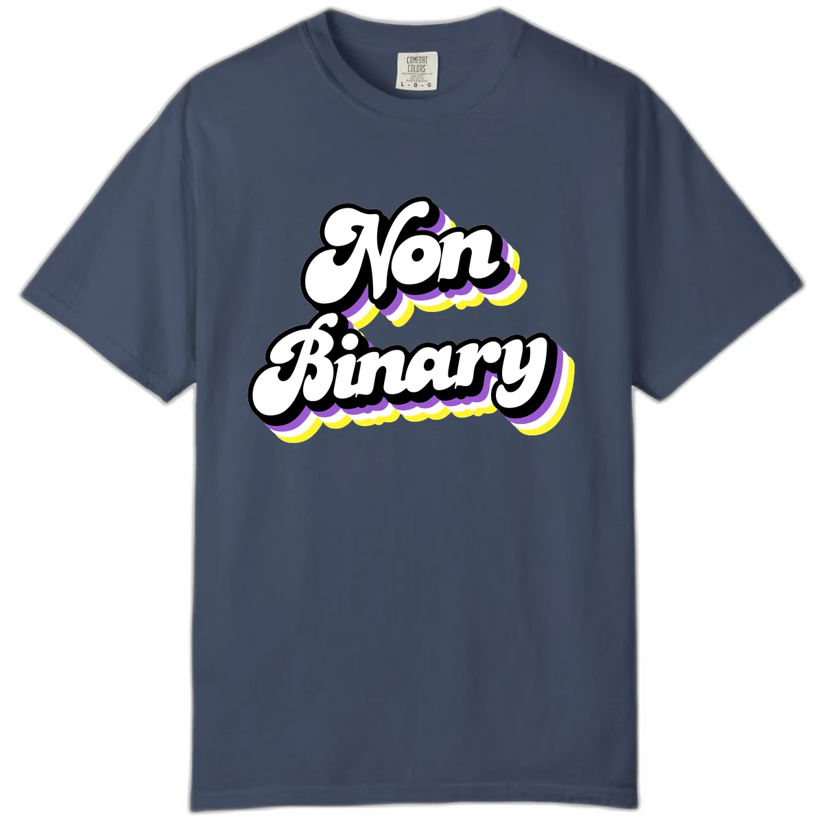 Non Binary Pride Cloud Comfort Color in Midnight