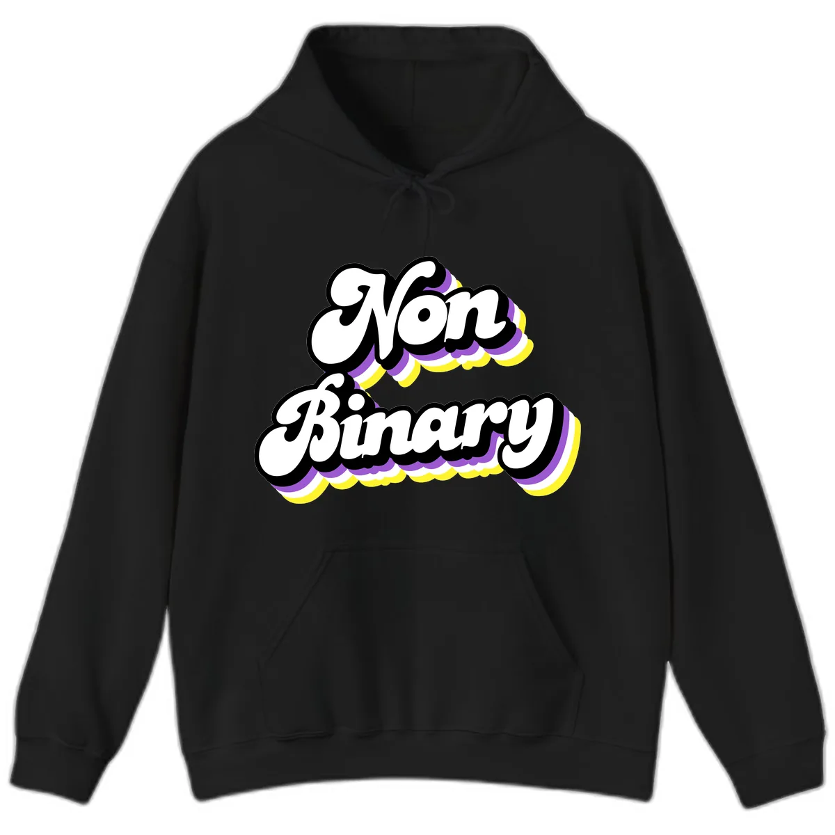 Non Binary Pride Cloud Hoodie in Black