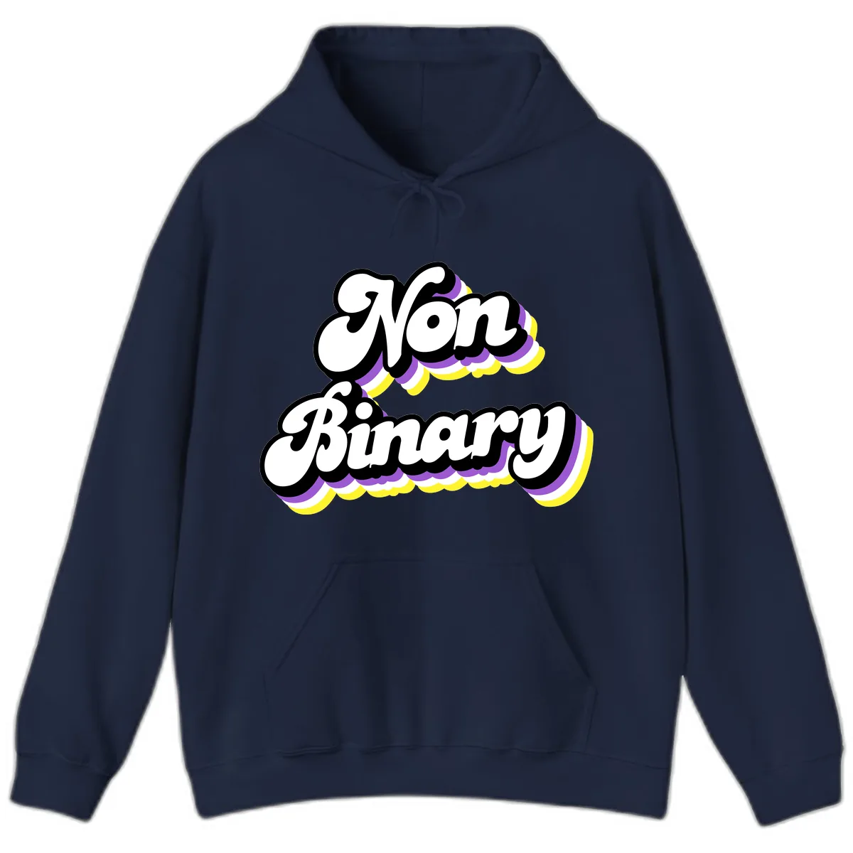 Non Binary Pride Cloud Hoodie in Navy