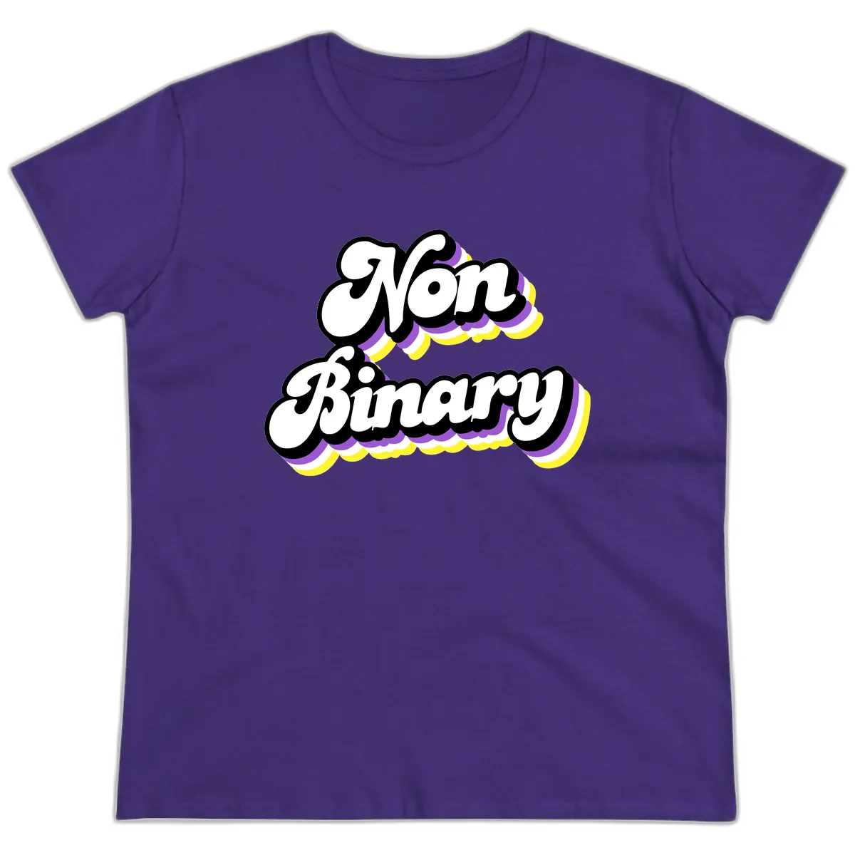 Non Binary Pride Cloud Ladies Tee in Purple