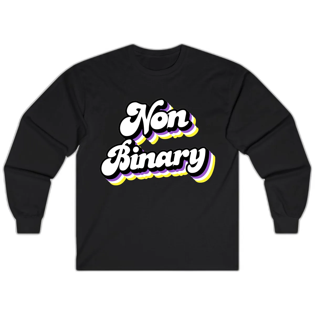 Non Binary Pride Cloud Long Sleeve in Black