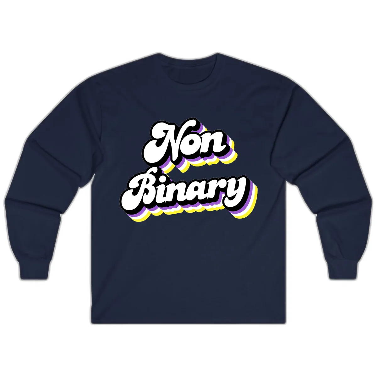 Non Binary Pride Cloud Long Sleeve in Navy