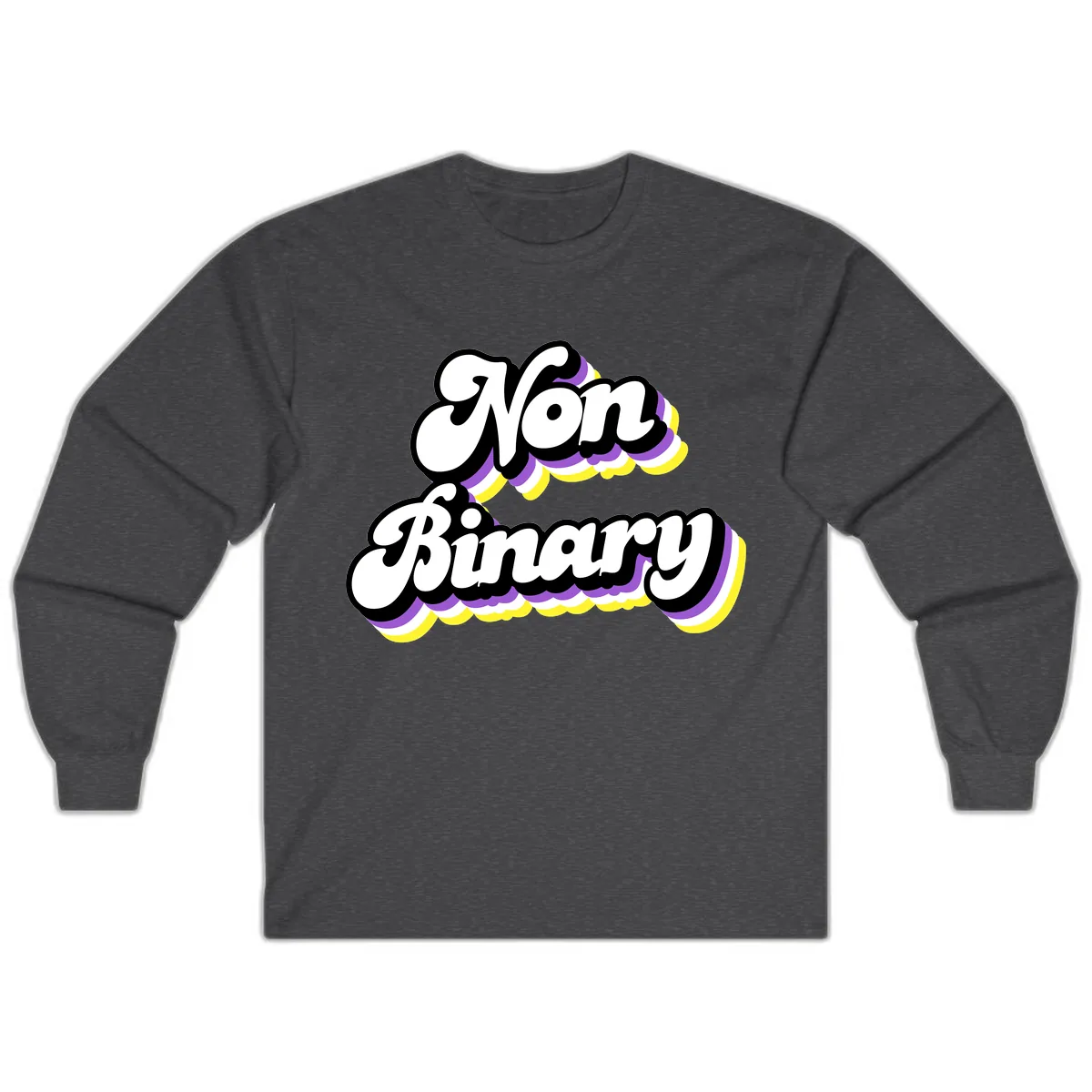 Non Binary Pride Cloud Long Sleeve in Dark Heather