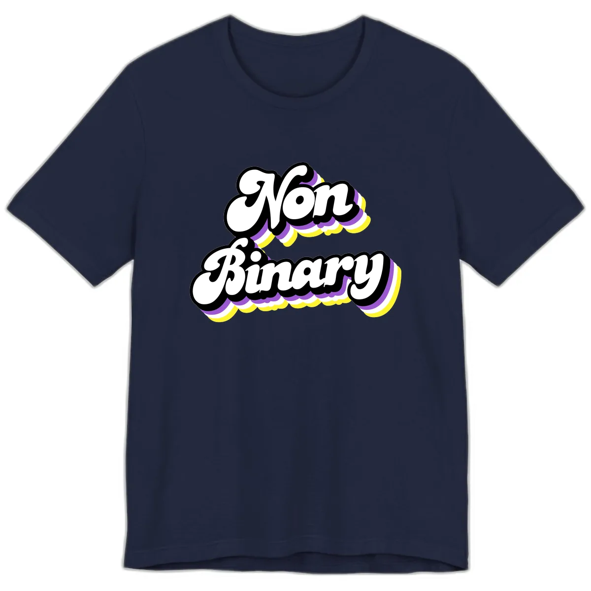 Non Binary Pride Cloud Premium T-Shirt in Navy