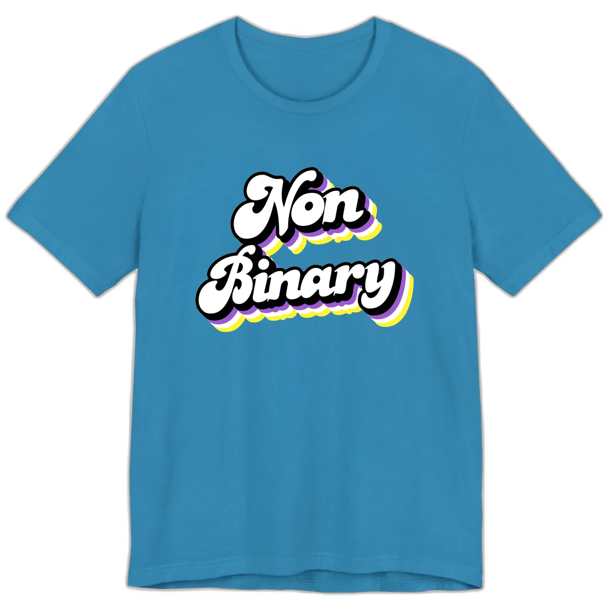 Non Binary Pride Cloud Premium T-Shirt in Aqua