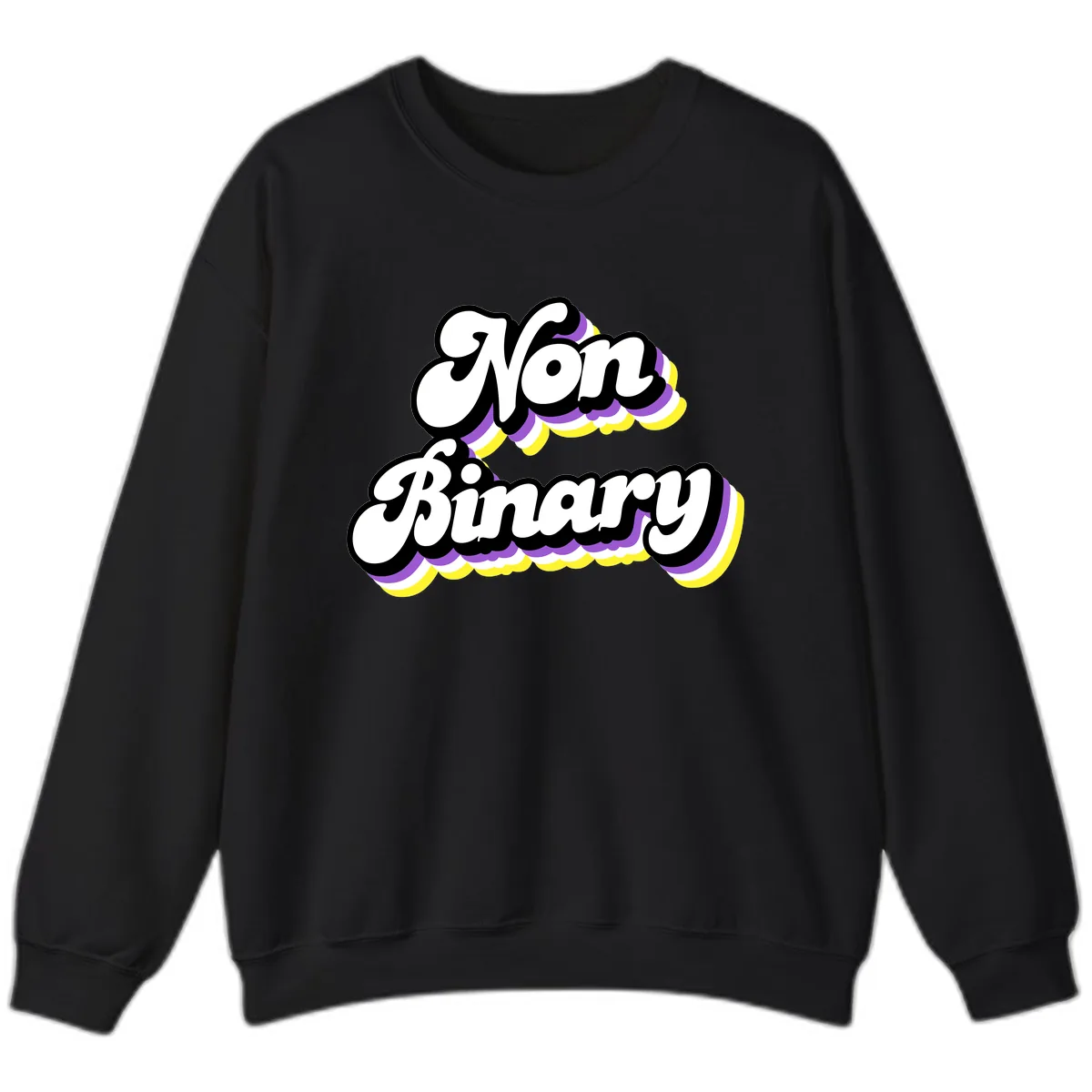 Non Binary Pride Cloud Sweatshirt in Black