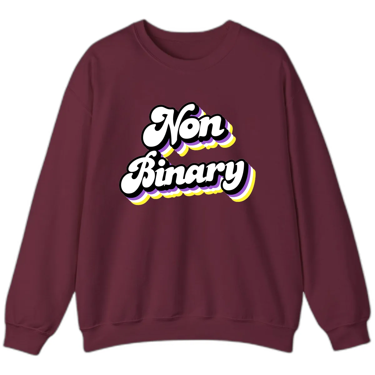Non Binary Pride Cloud Sweatshirt in Maroon