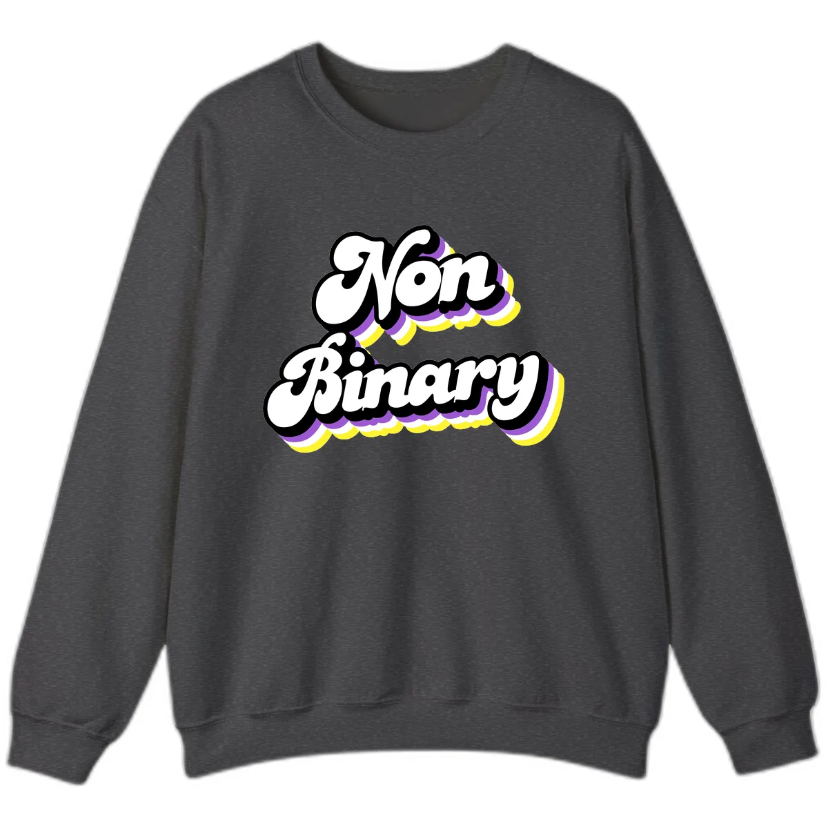 Non Binary Pride Cloud Sweatshirt in Dark Heather