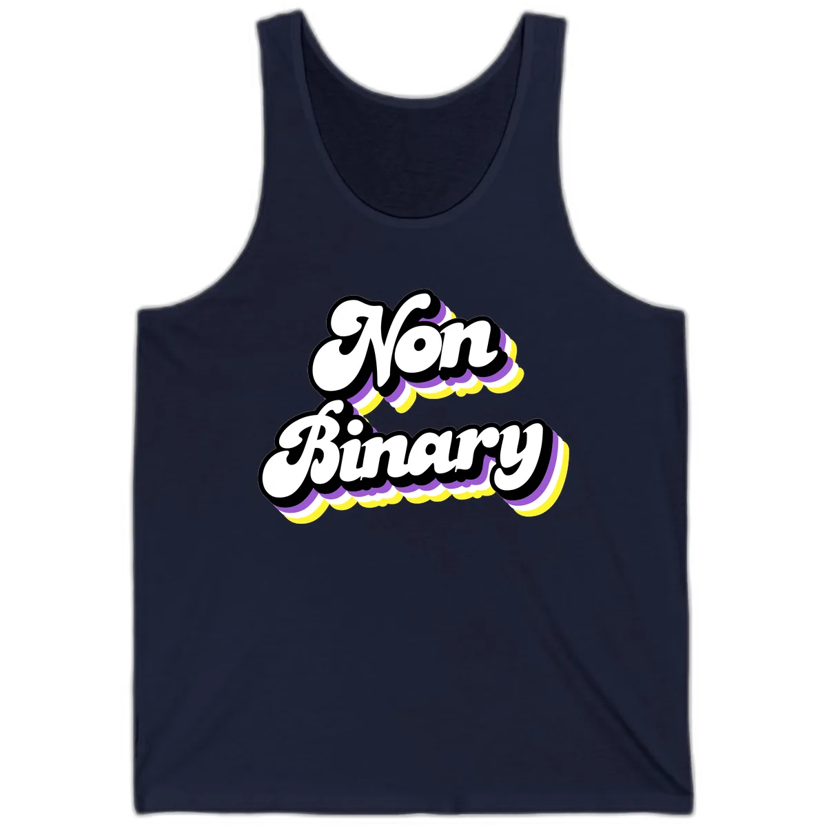 Non Binary Pride Cloud Tank in Navy
