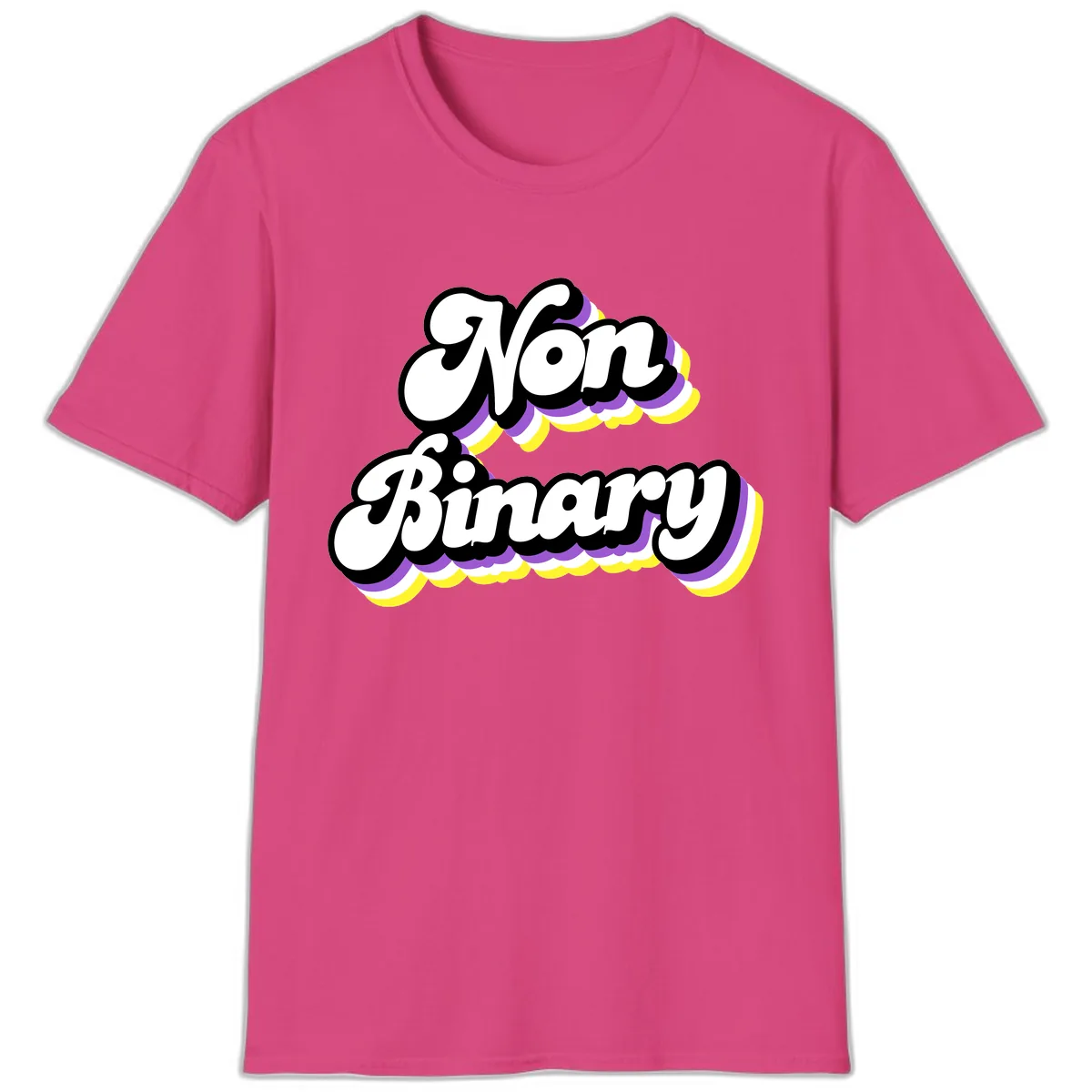 Non Binary Pride Cloud T-Shirt in Heliconia