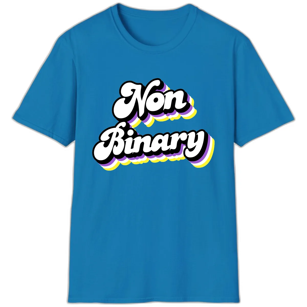 Non Binary Pride Cloud T-Shirt in Sapphire