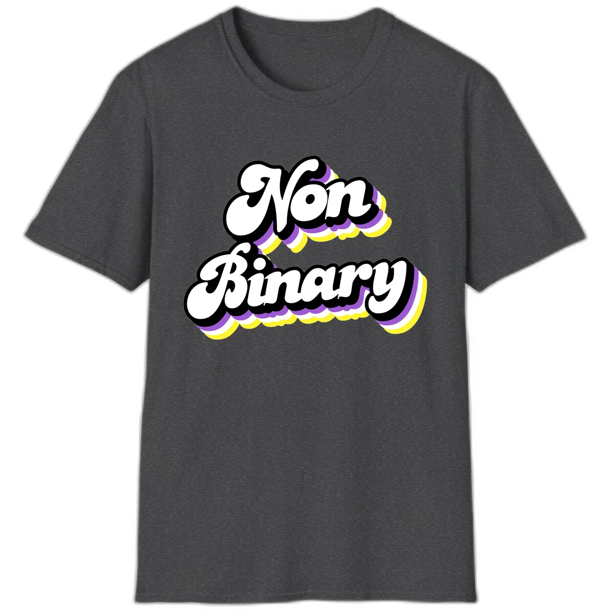Non Binary Pride Cloud T-Shirt in Dark Heather