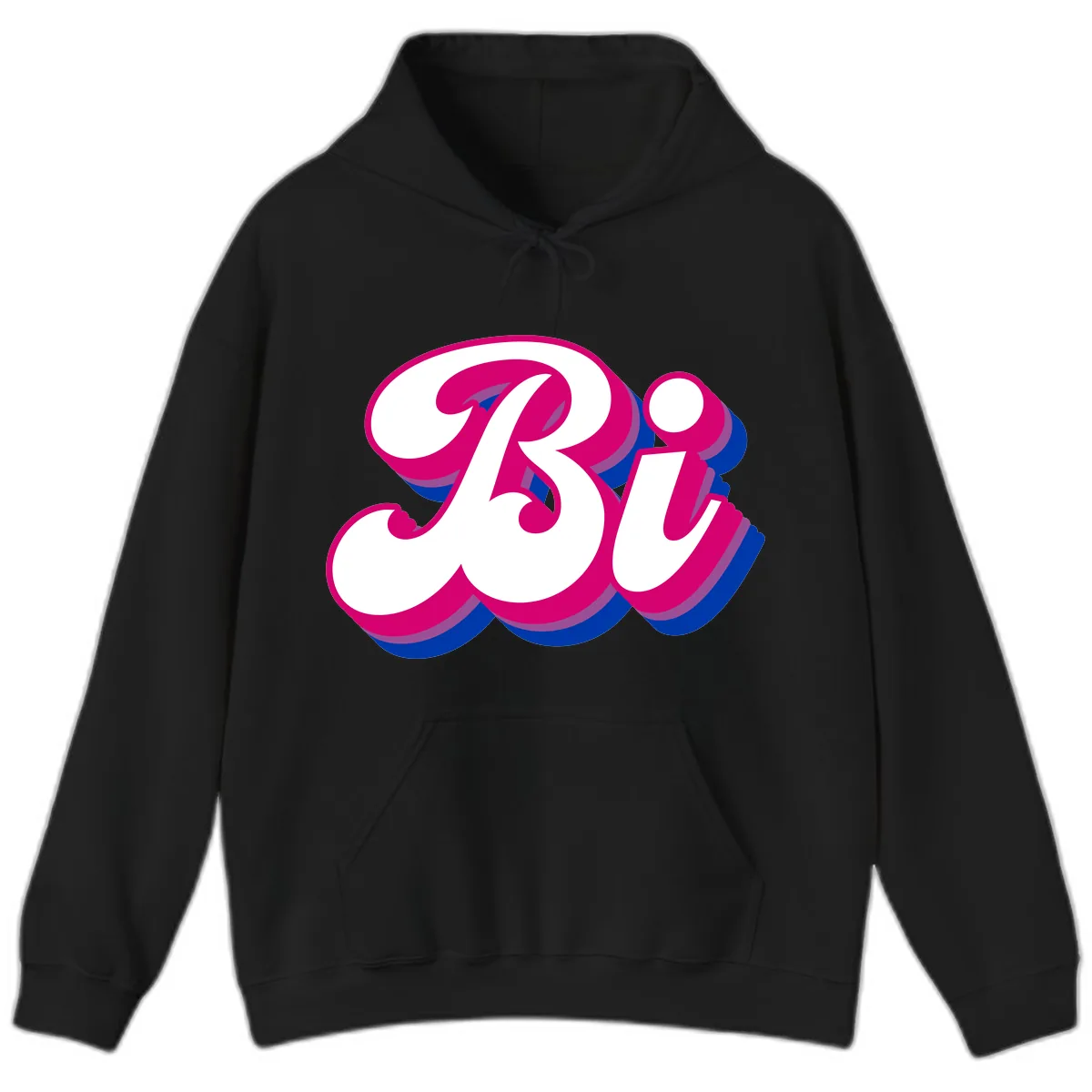 Bold Pride Celebration Letter Art Hoodie in Black