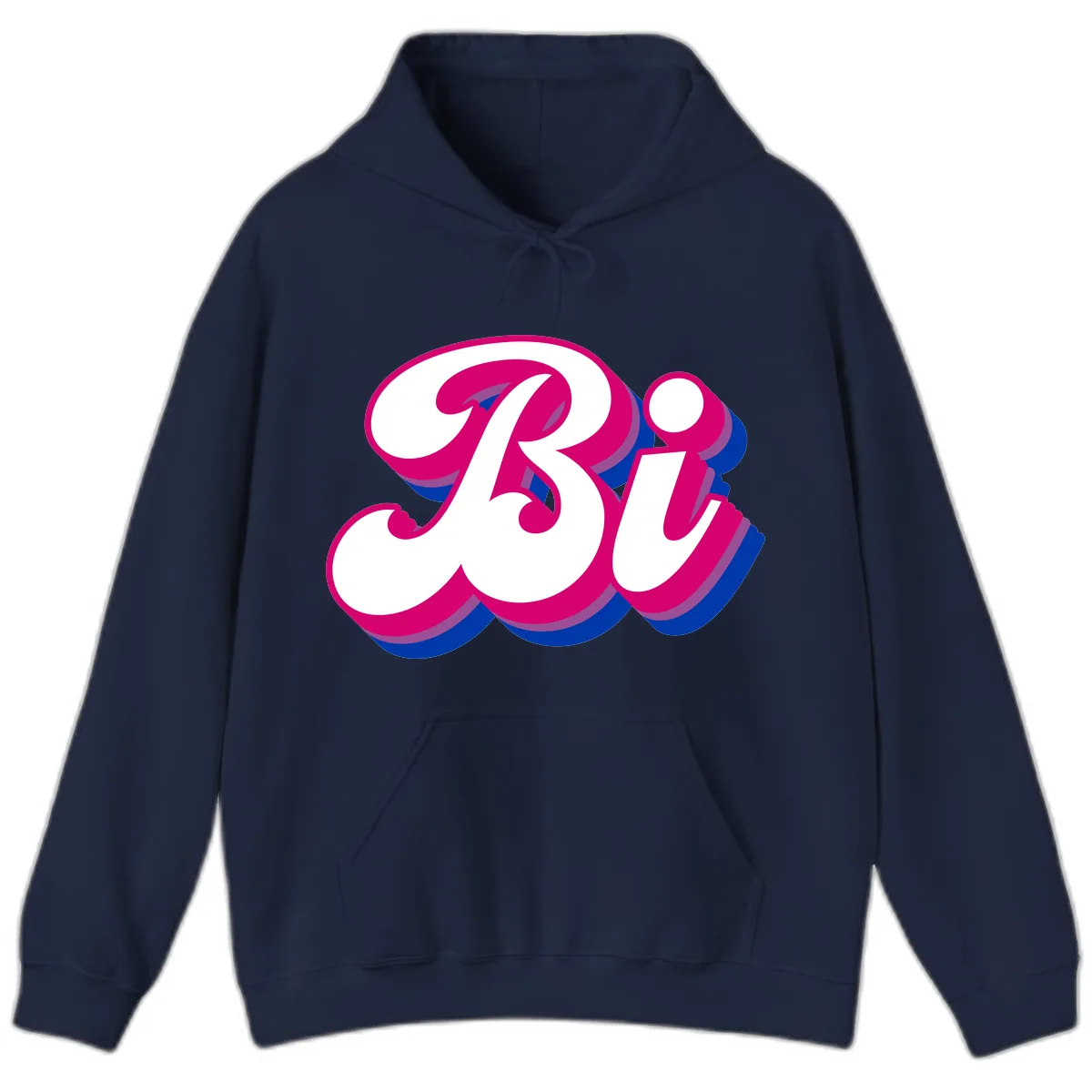 Bold Pride Celebration Letter Art Hoodie in Navy