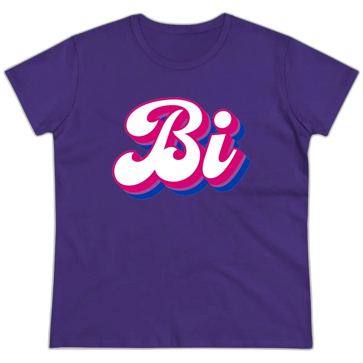 Bold Pride Celebration Letter Art Ladies Tee in Purple