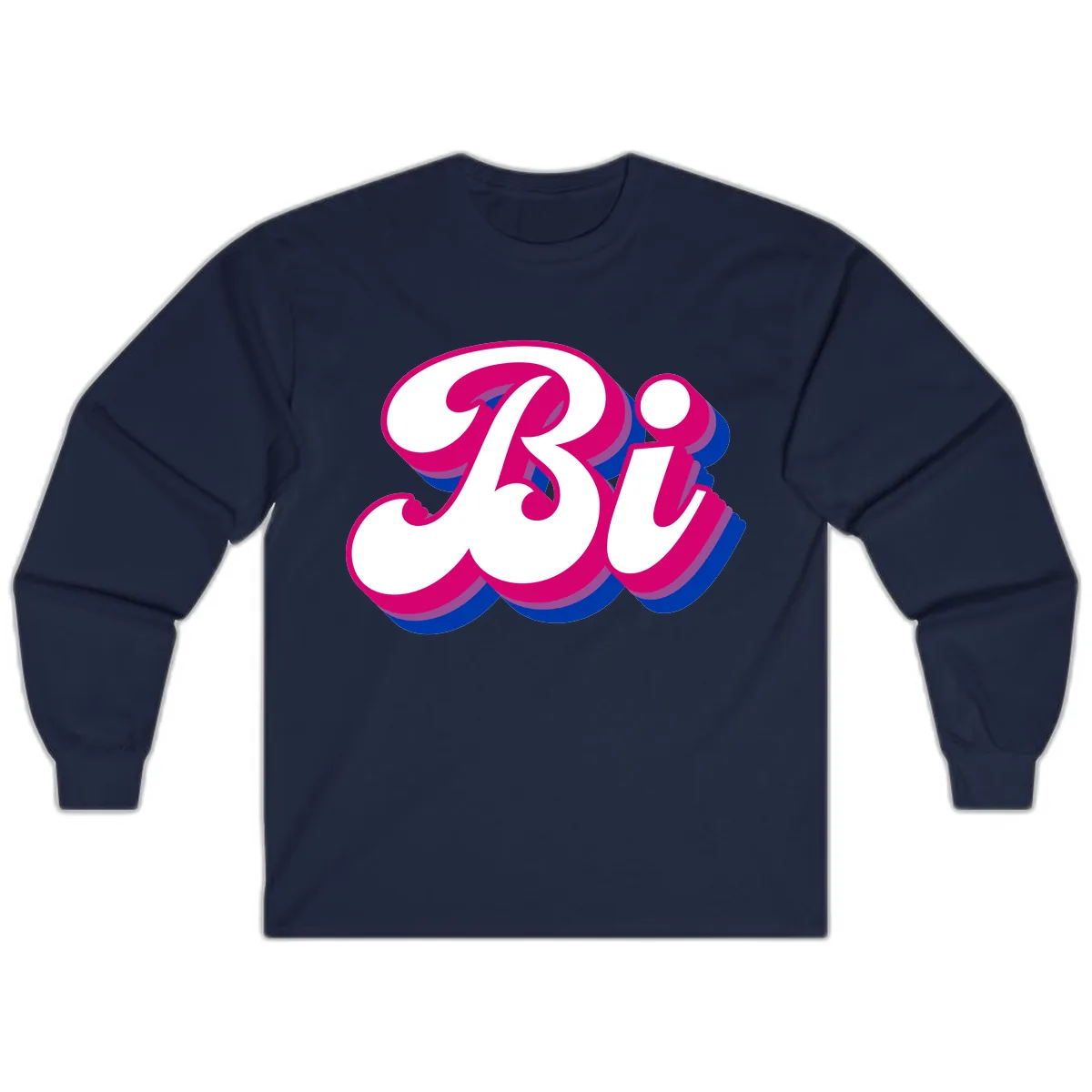 Bold Pride Celebration Letter Art Long Sleeve in Navy