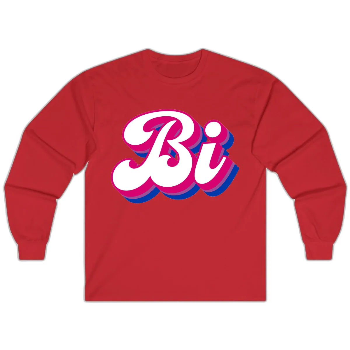 Bold Pride Celebration Letter Art Long Sleeve in Red