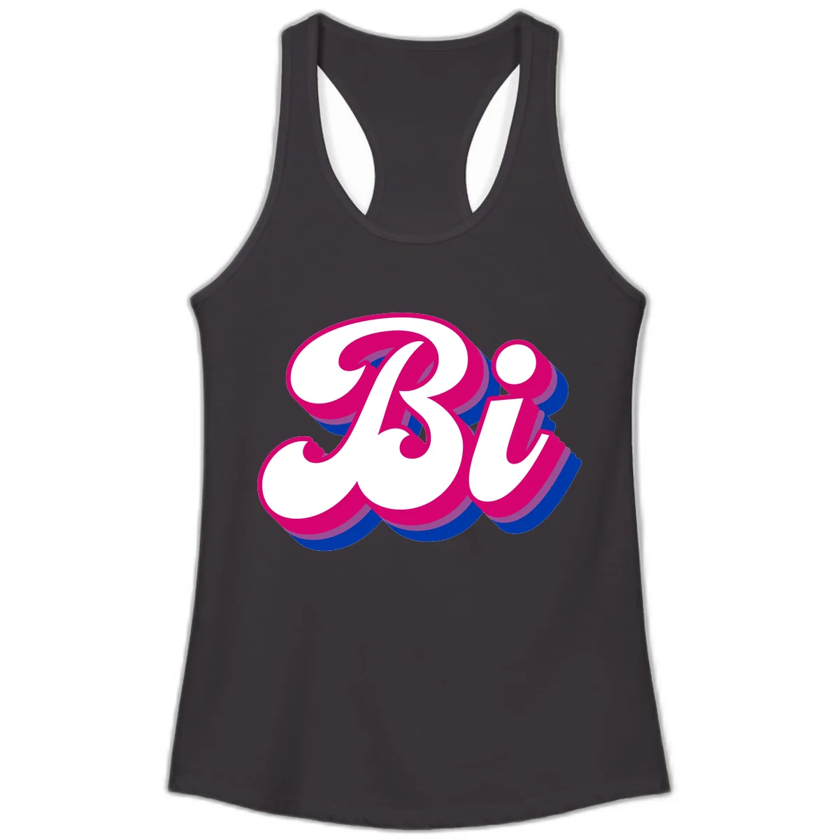 Bold Pride Celebration Letter Art Ladies Tank in Black