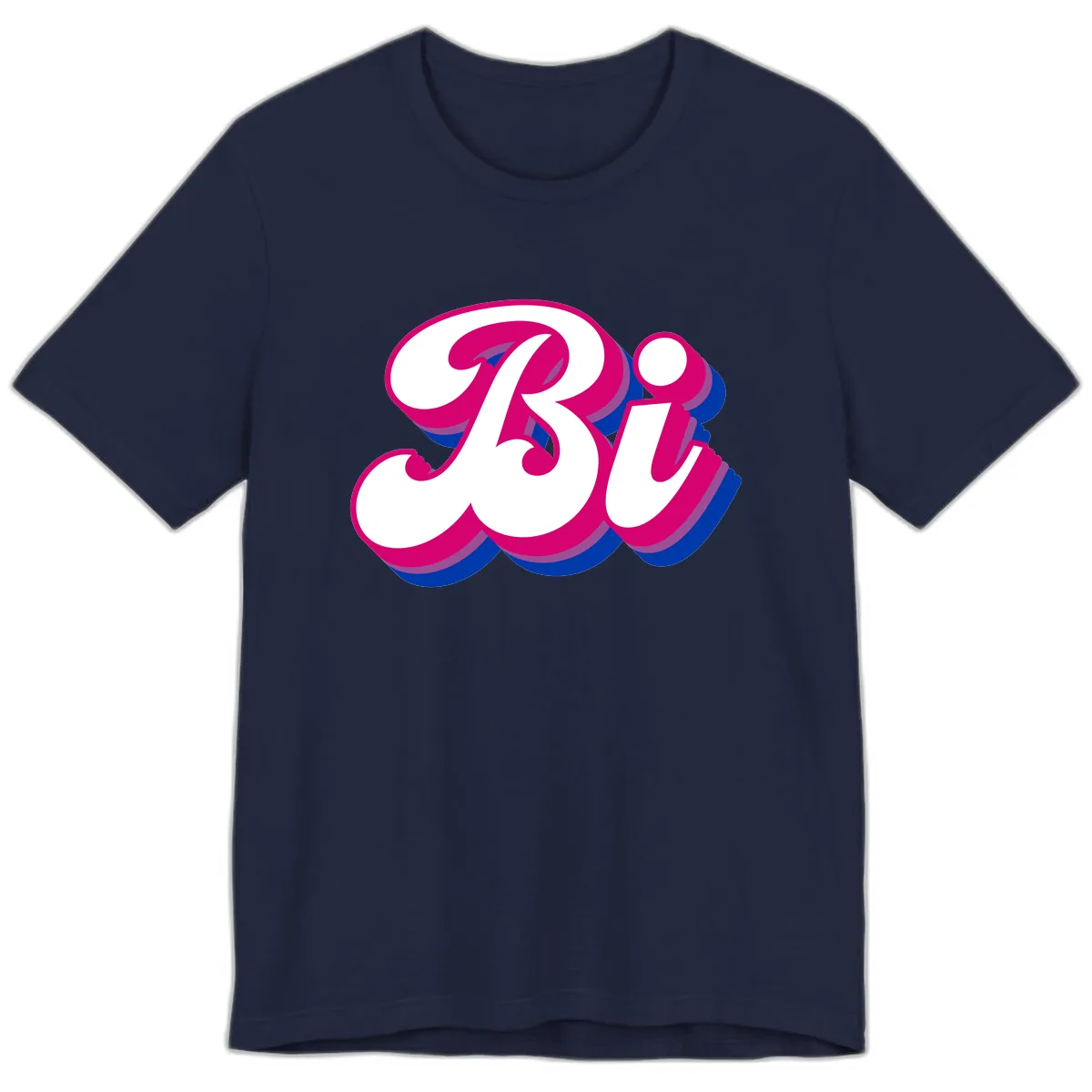 Bold Pride Celebration Letter Art Premium T-Shirt in Navy
