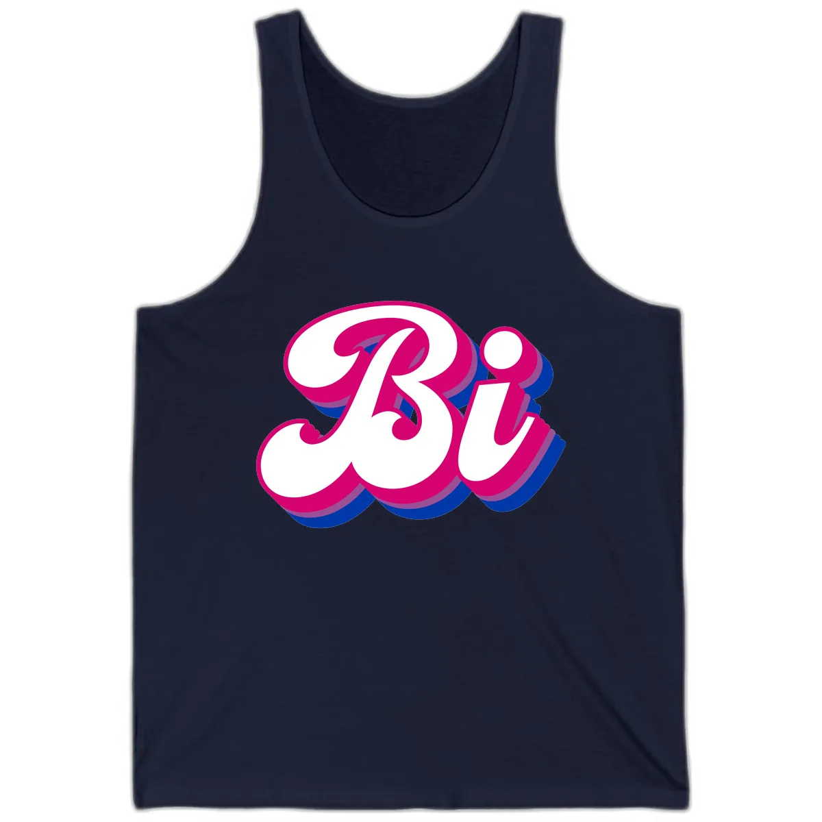 Bold Pride Celebration Letter Art Tank in Navy