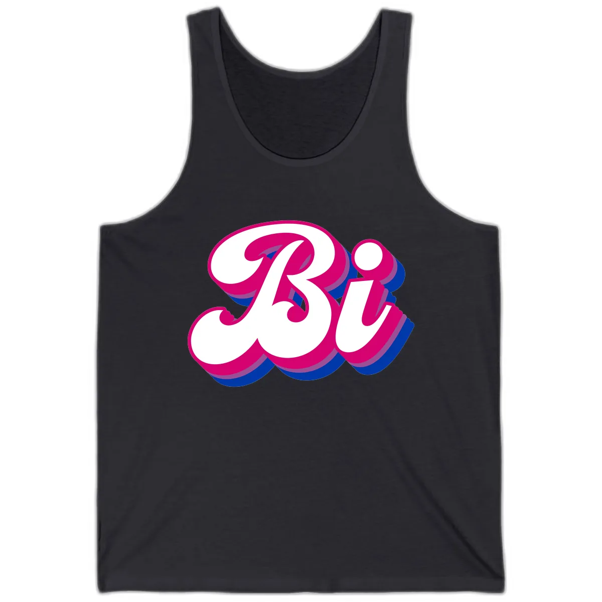 Bold Pride Celebration Letter Art Tank in Dark Grey