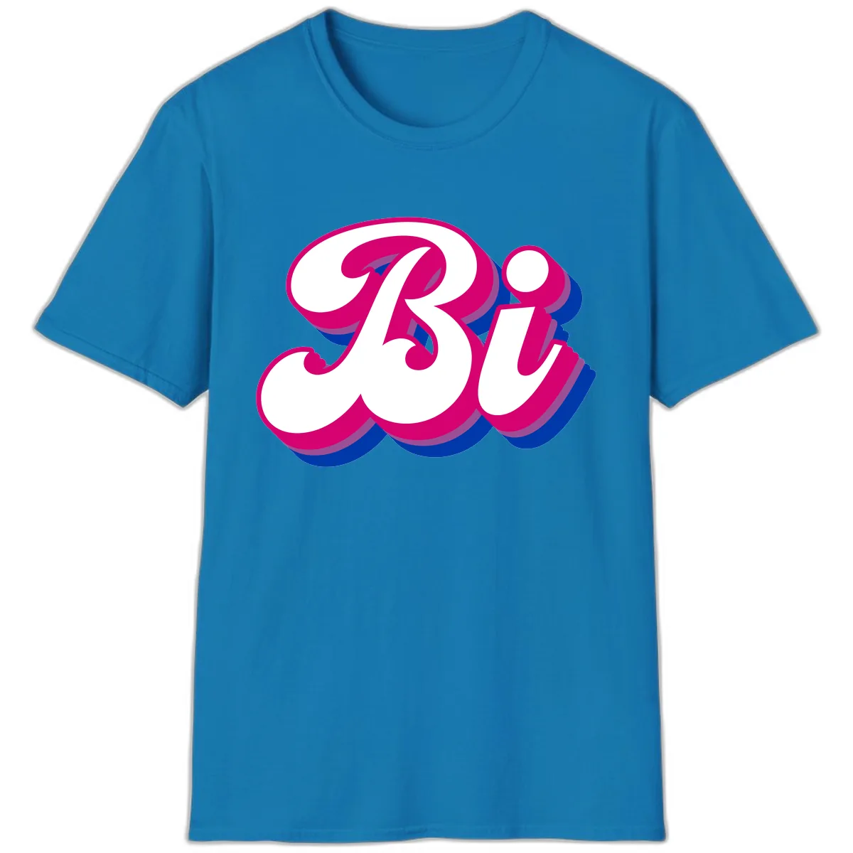 Bold Pride Celebration Letter Art T-Shirt in Sapphire