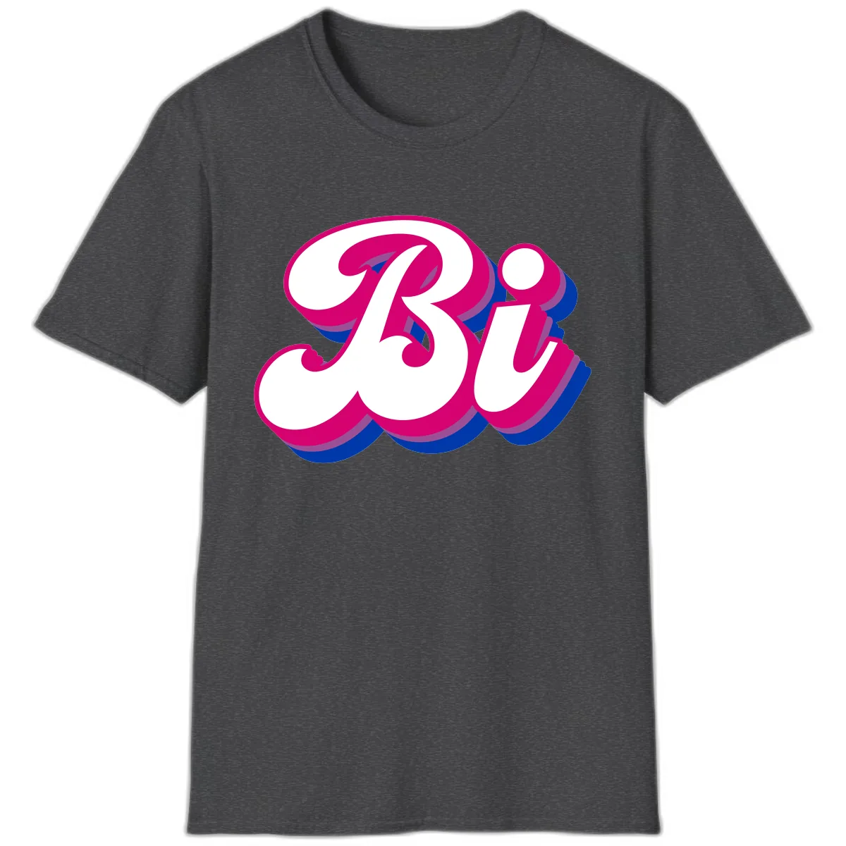 Bold Pride Celebration Letter Art T-Shirt in Dark Heather