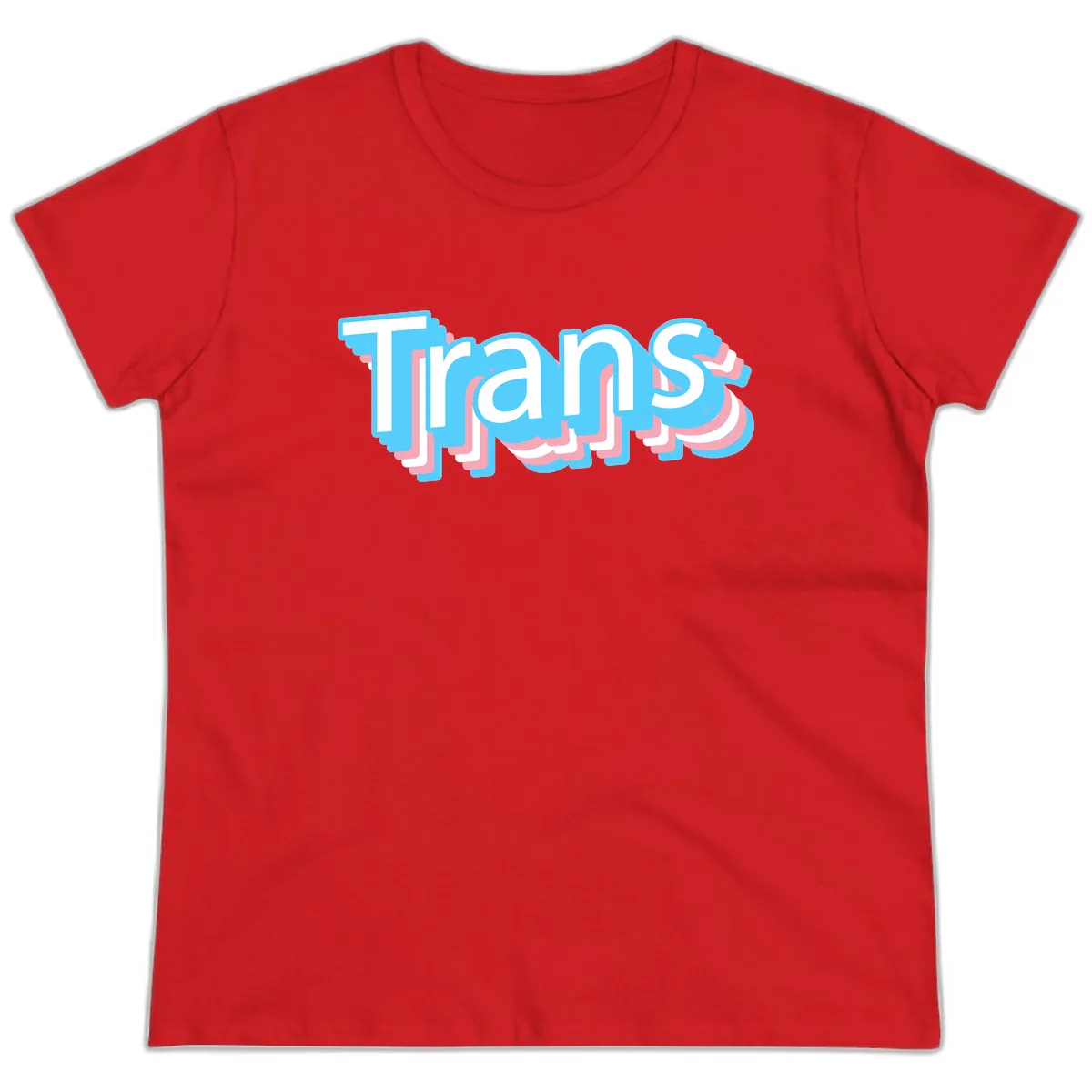 Titans Bold Layered Typography Ladies Tee in Red